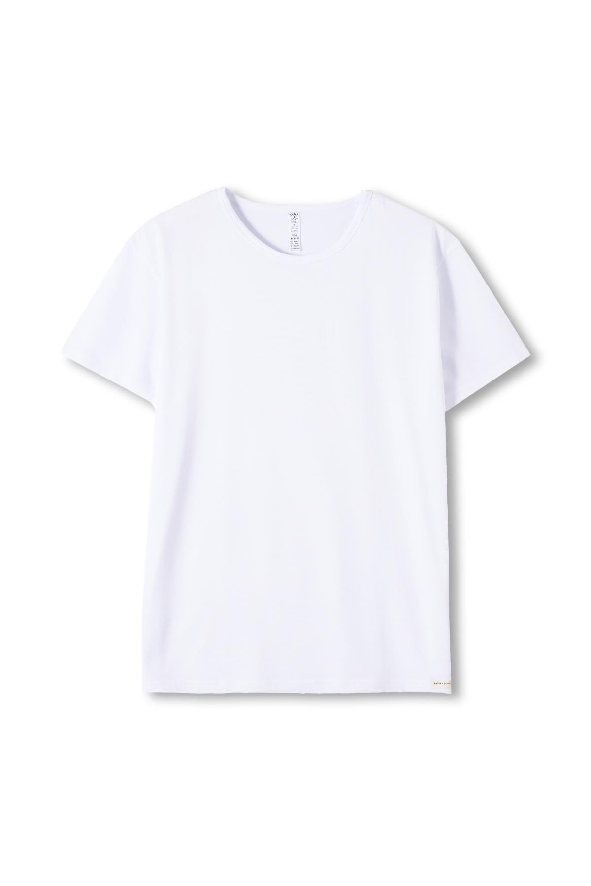 Basic Modal O  Yaka Erkek Tshirt Beyaz