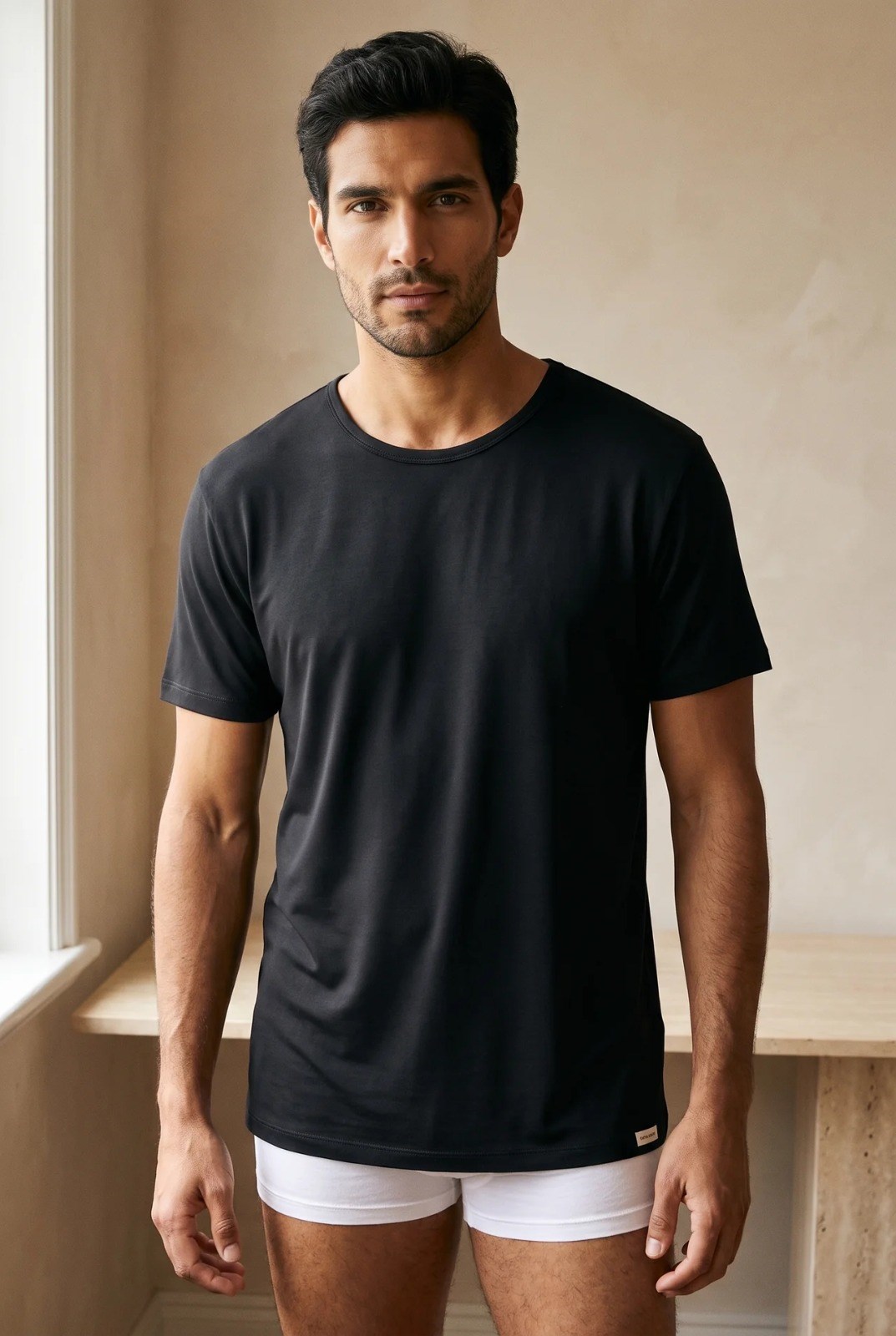 Basic Modal O  Yaka Erkek Tshirt Siyah