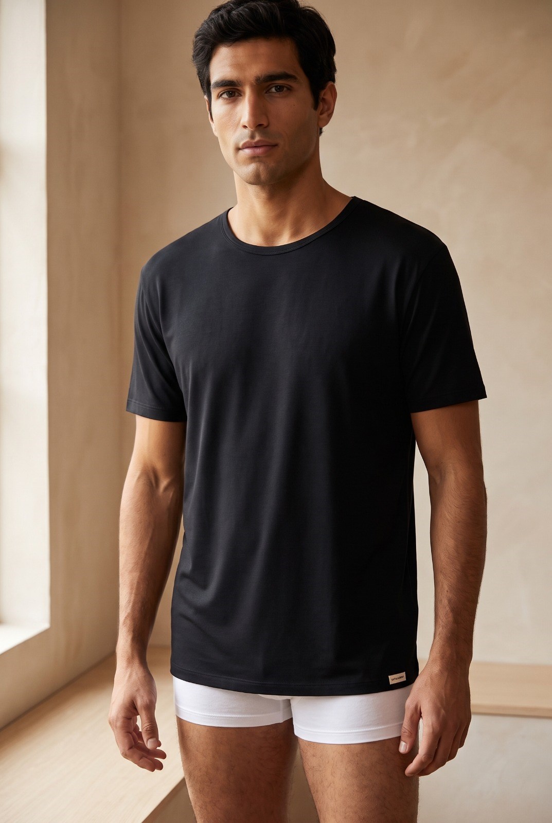 Basic Modal O  Yaka Erkek Tshirt Siyah