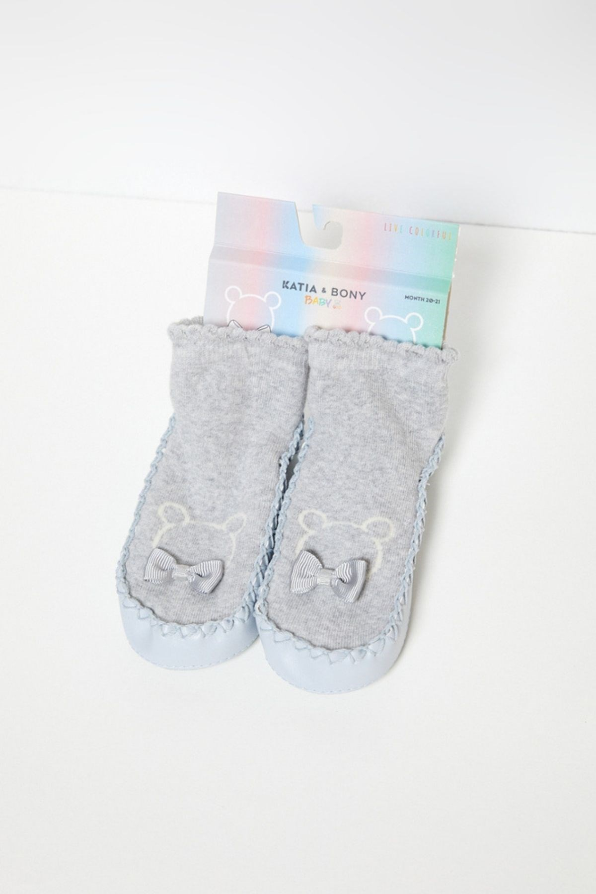 Bear Rıbbon Baby Mocassıns-Gri-Melanj.