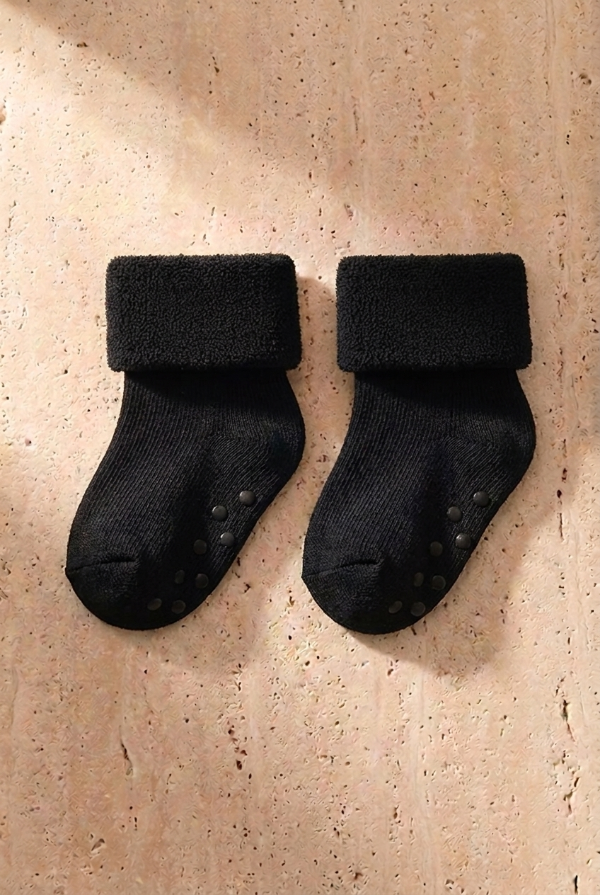 Bebek 3'lü Havlu Soket Çorap Antrasit-Kahverengi-Açık Kahverengi