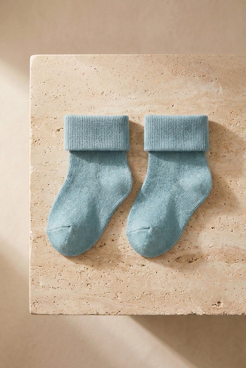 Baby 3-Piece Towel Ankle Socks Mint-Ecru-Green