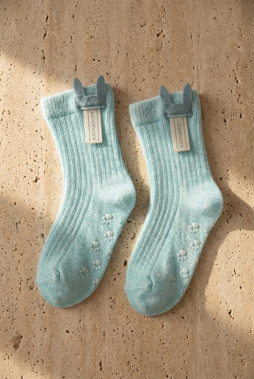 Baby Accessorized 2-Piece Sock - Ecru-Blue