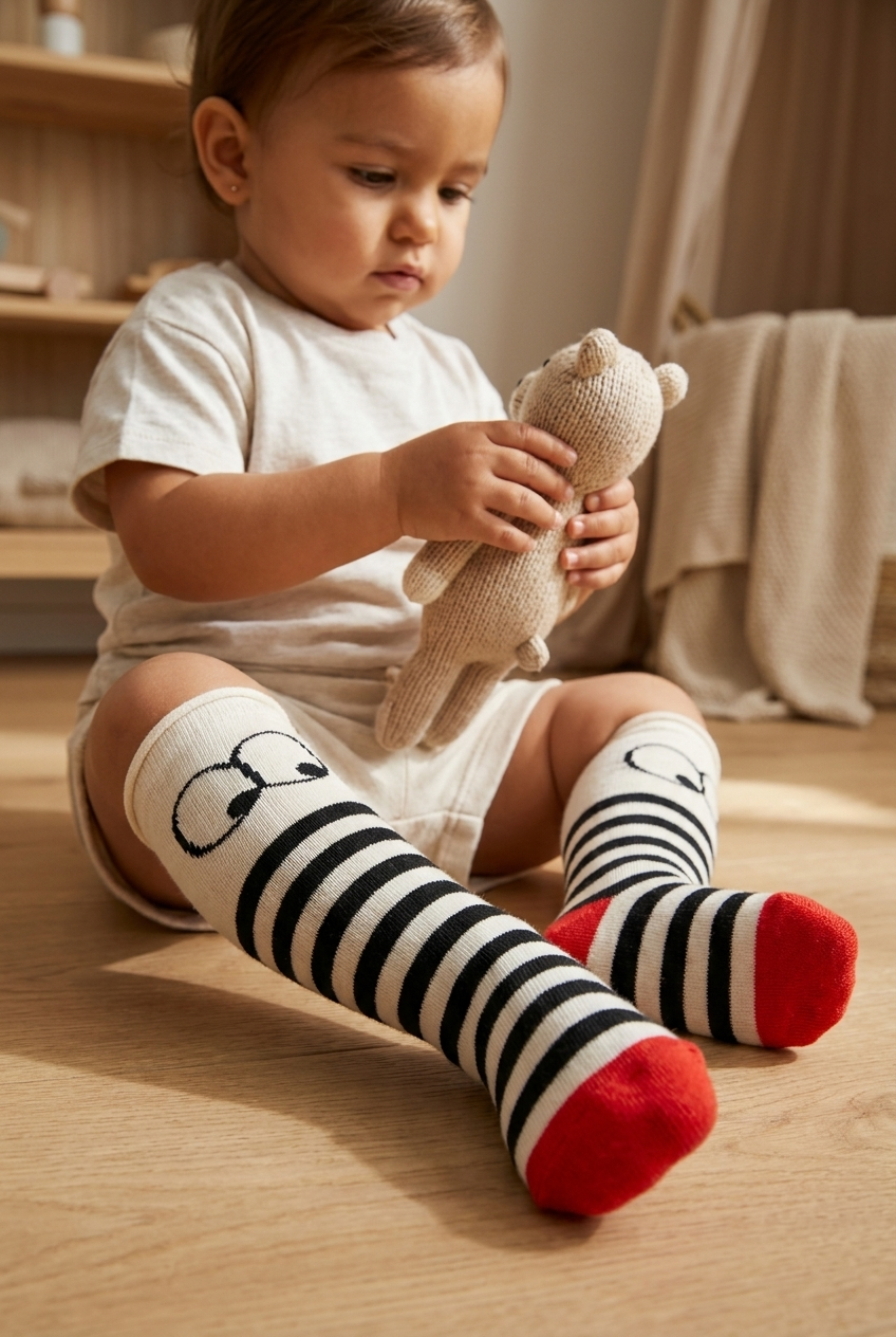 Baby Eye Knee Socks Ecru
