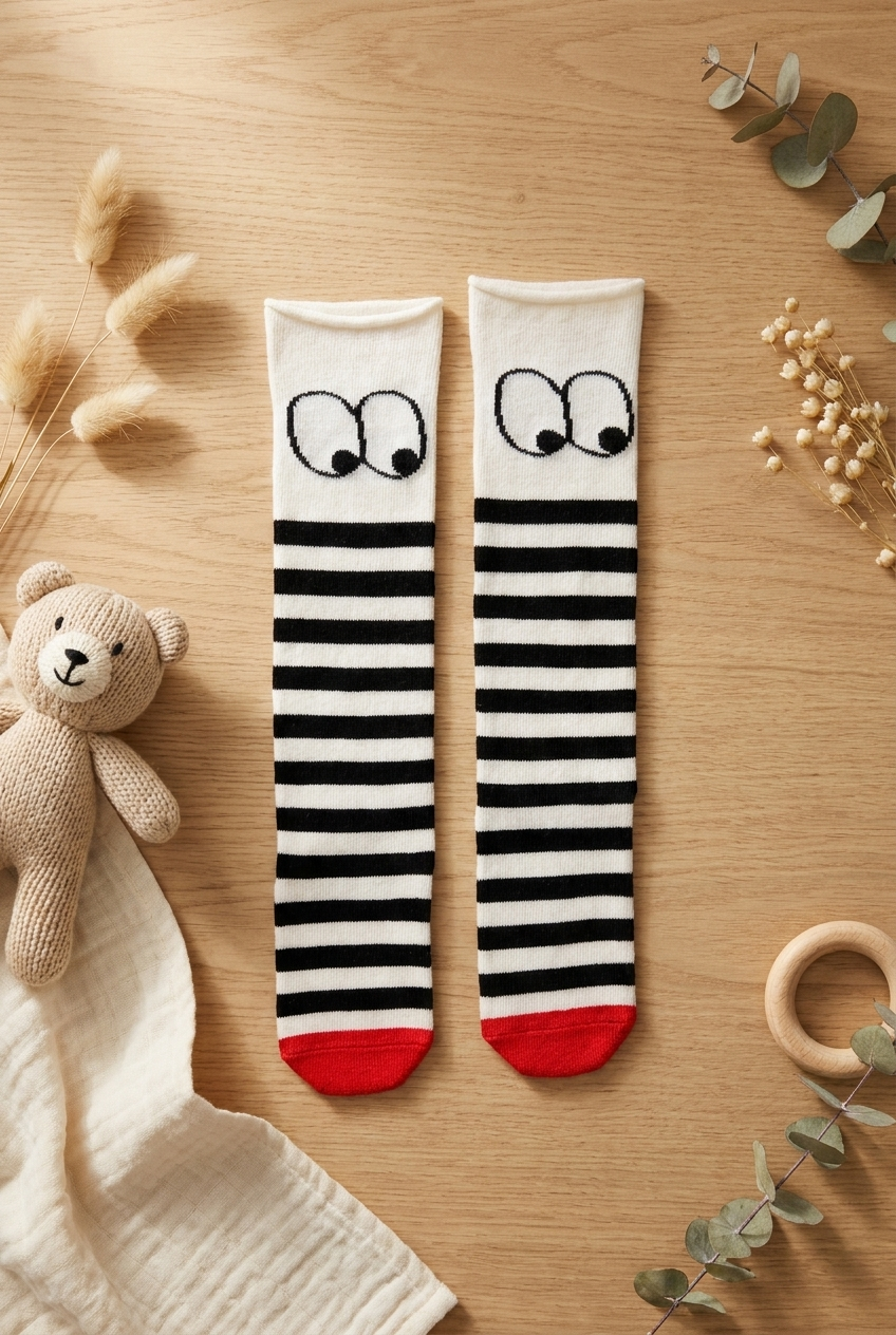 Baby Eye Knee Socks Ecru