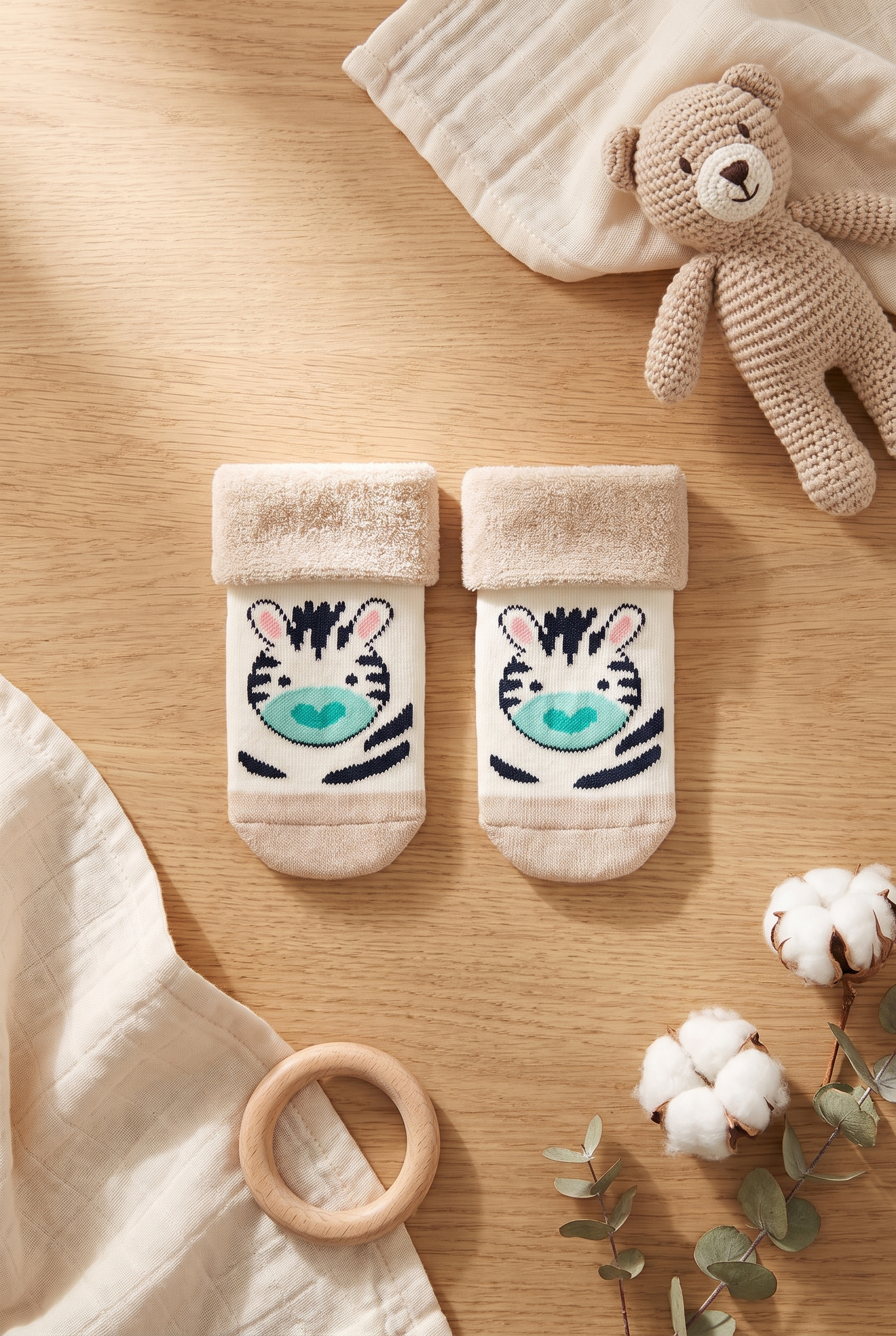 Baby Animal Patterned Towel Socket Socks