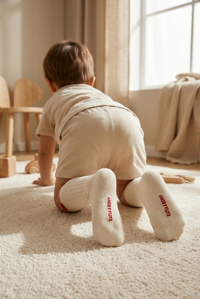 Baby Heart Detailed Knee Socks Ecru