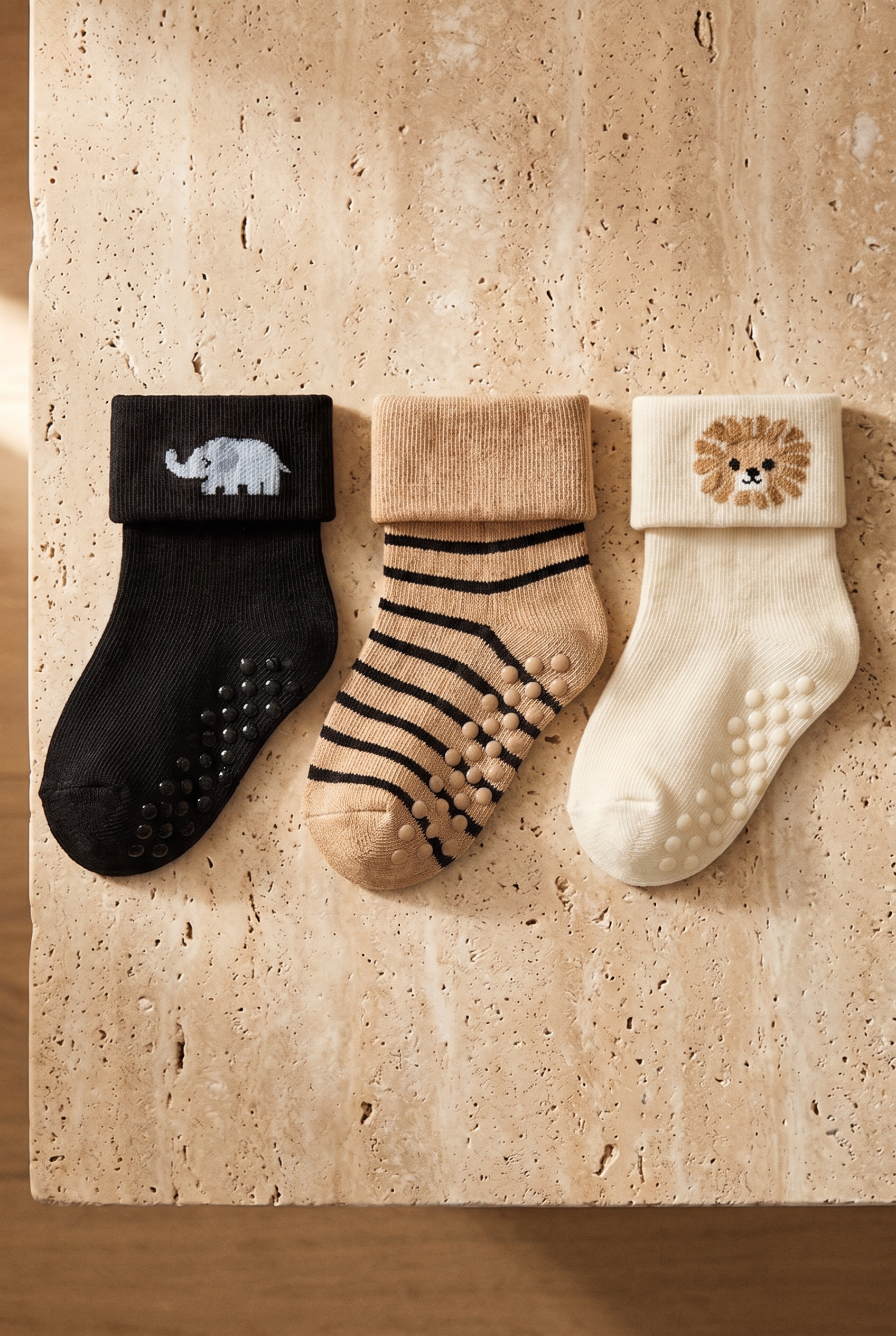 Baby Cute Animal Pattern 3-Piece Towel Sock Set