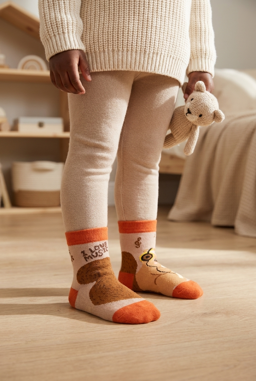 22501B1003 SİNCAPLI BEBEK SOKET ÇORAP Kahverengi