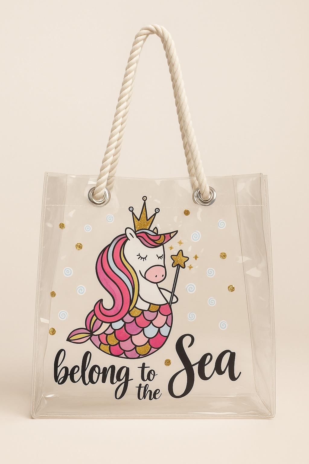 Belong Desenli Şeffaf Plaj Çantası 