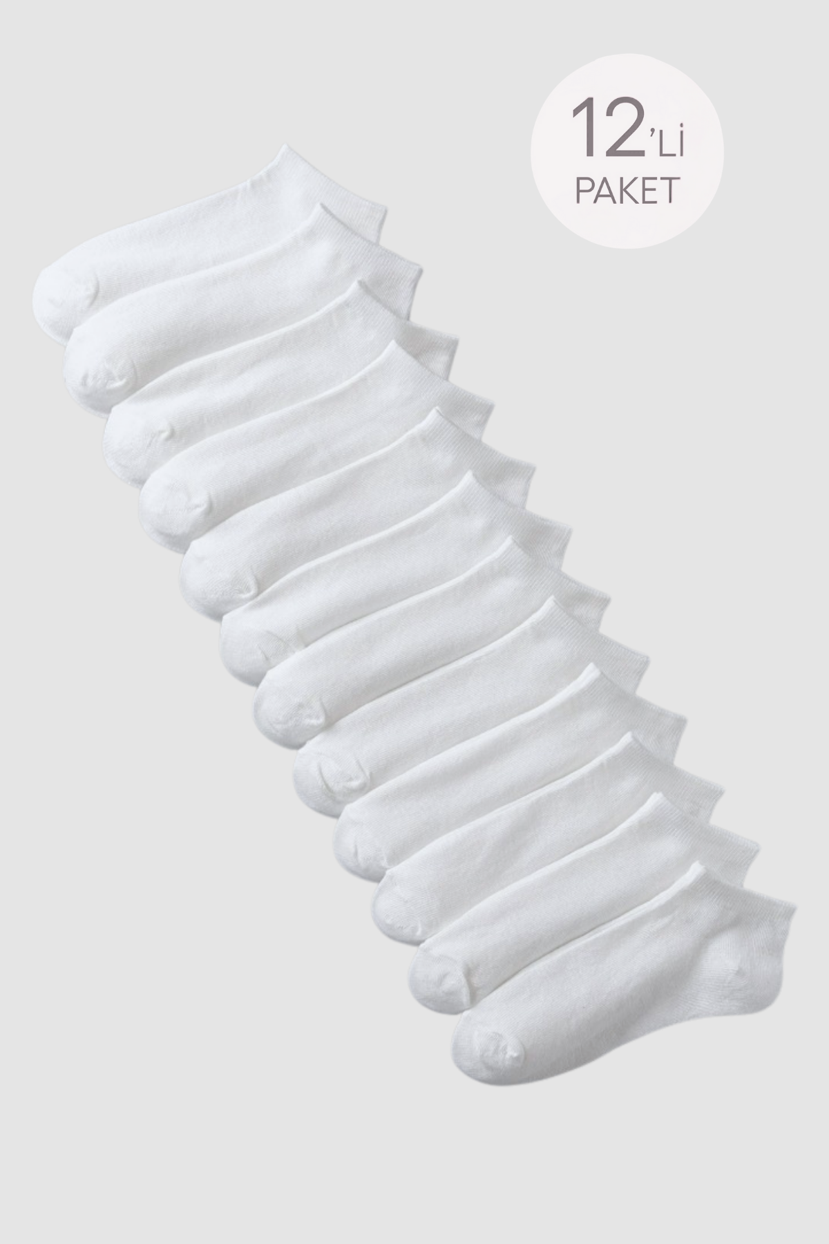 White Basic 12-Pack Step Socks