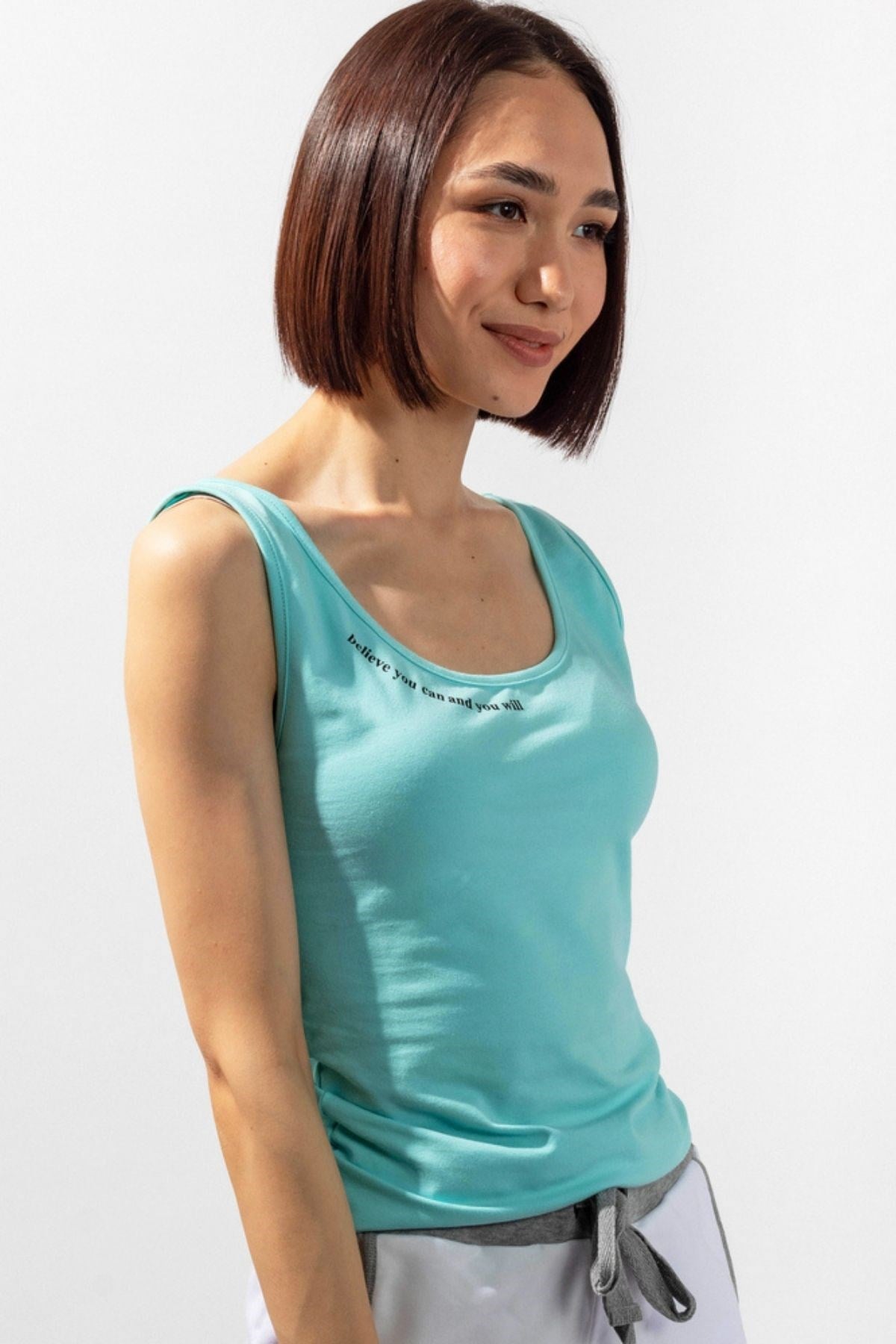 Blue Collage Kadın T-Shirt-AQUA