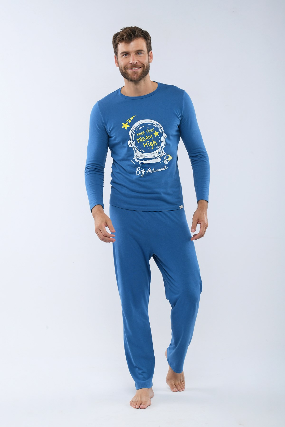Blue Space Erkek Pijama Takımı MAVİ