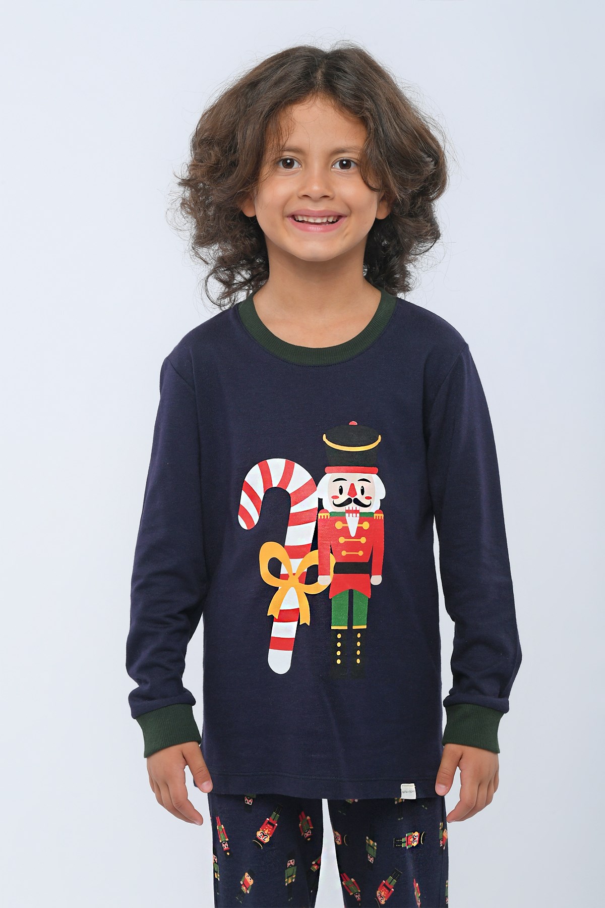 Candy Cane Erkek Çocuk Pijama Takımı Lacivert