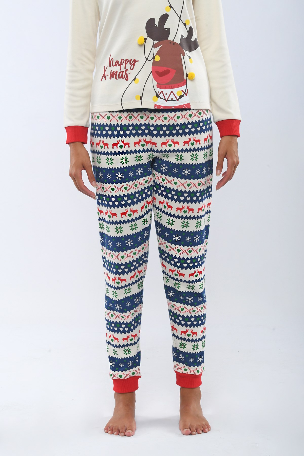 Christmas Spirit Kadın Pijama Alt Desenli
