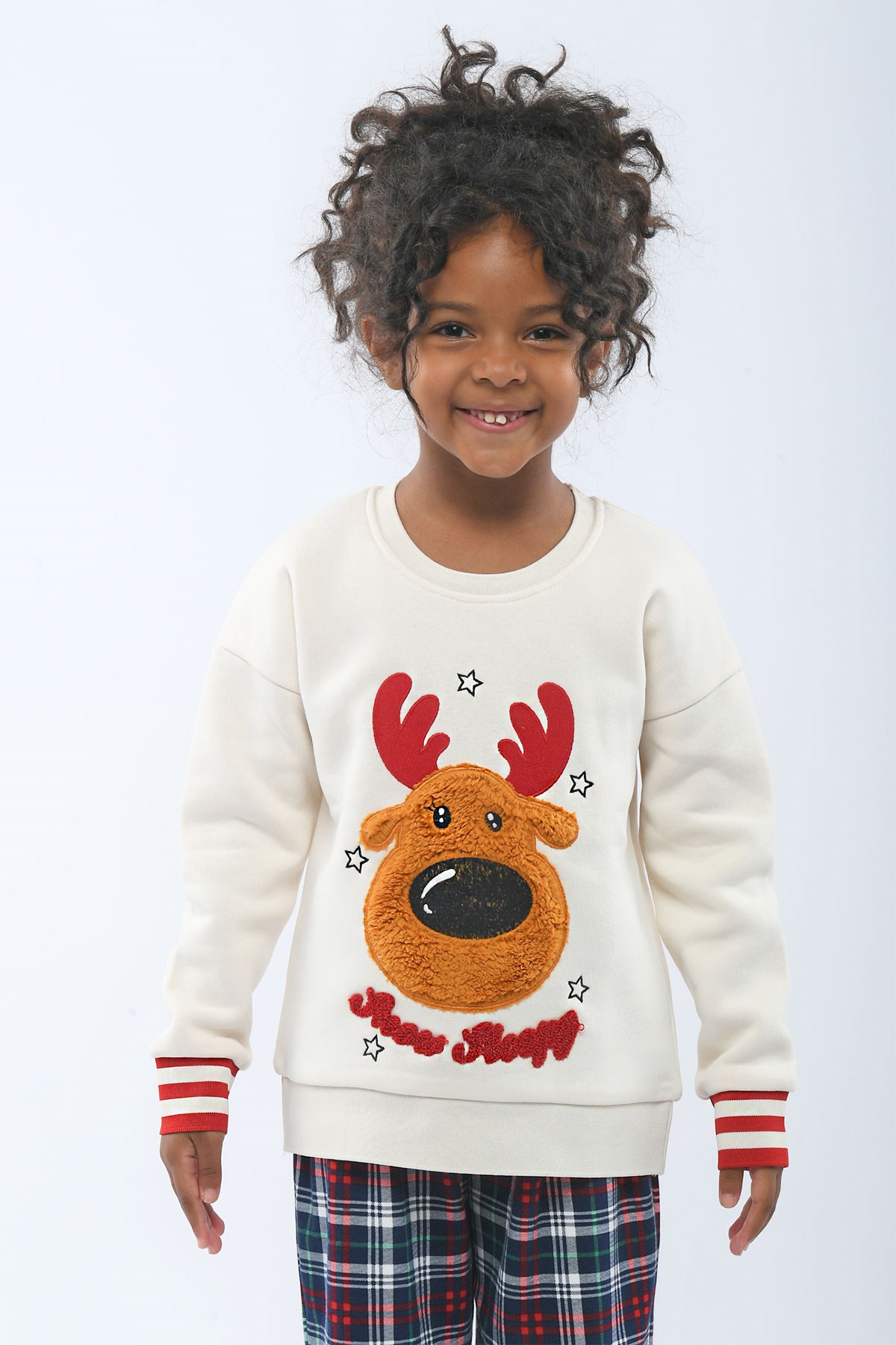 Christmas Spirit Kız Çocuk Sweatshirt Ekru