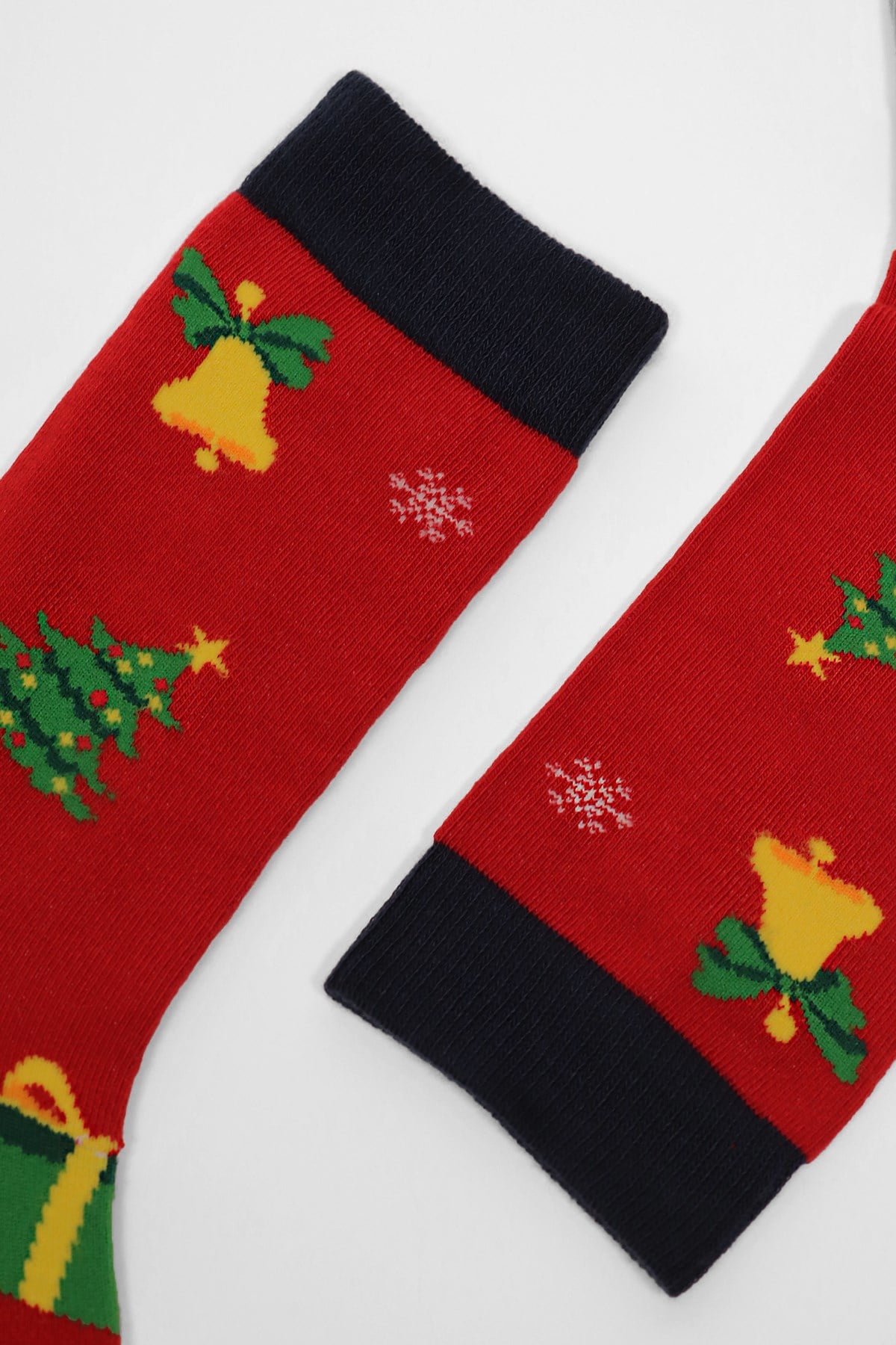 Christmas Tree Unisex Soket Çorap Kırmızı