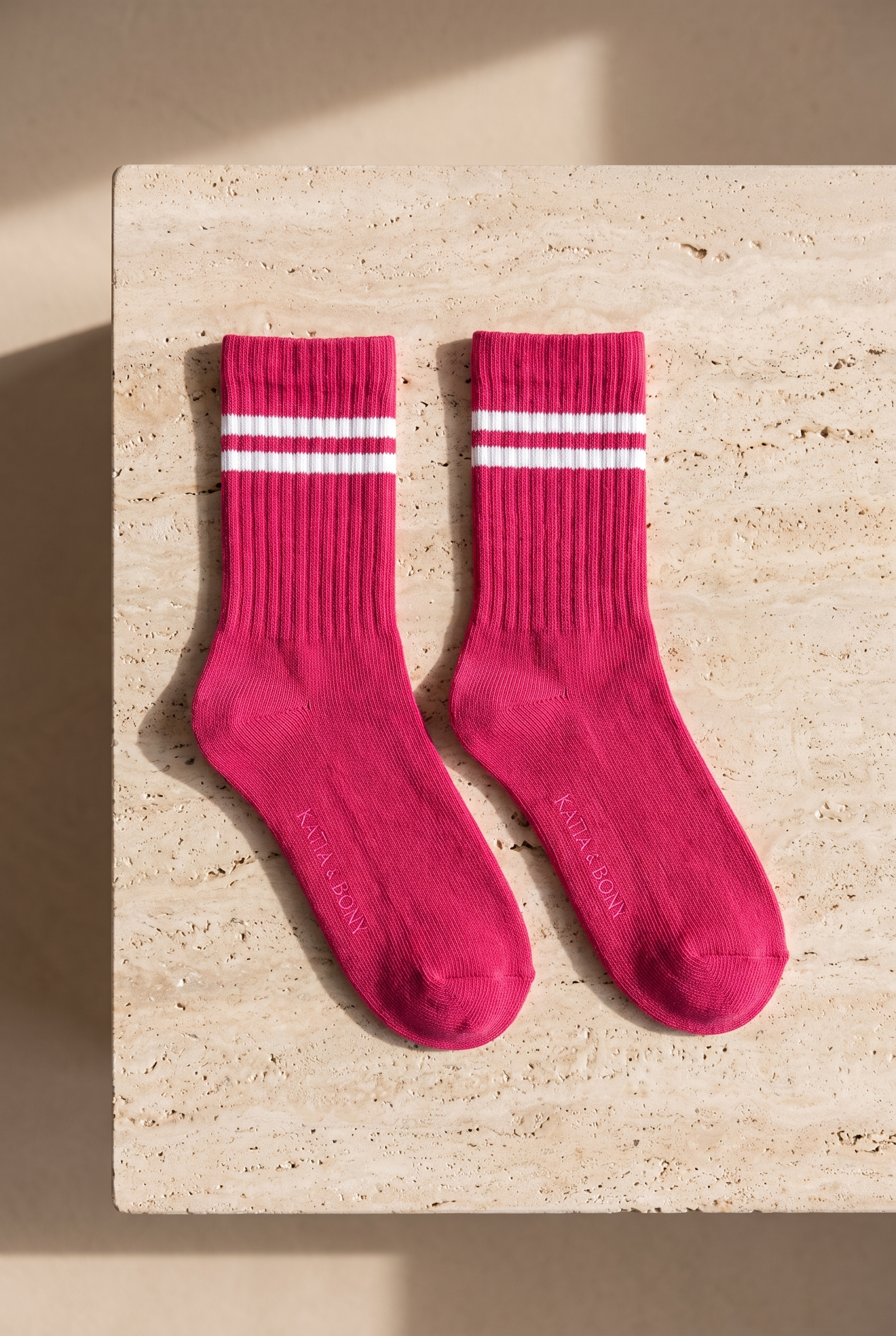 Çizgili Pembe  Kız Çocuk Soket Çorap