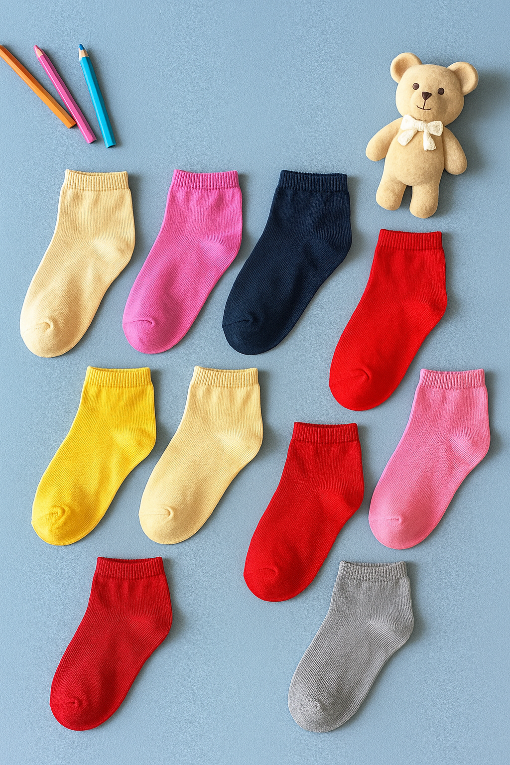 12501G1029 10PCK ÇOCUK STEP ÇORAP Desenli