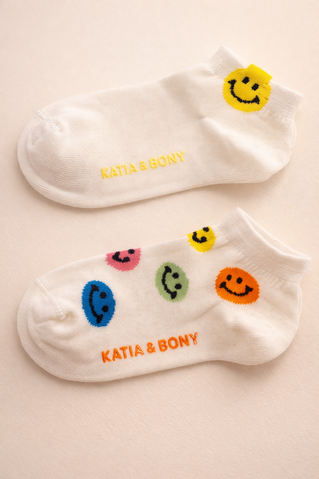 Çocuk 2'li Gülen Yüz Desenli Step Çorap