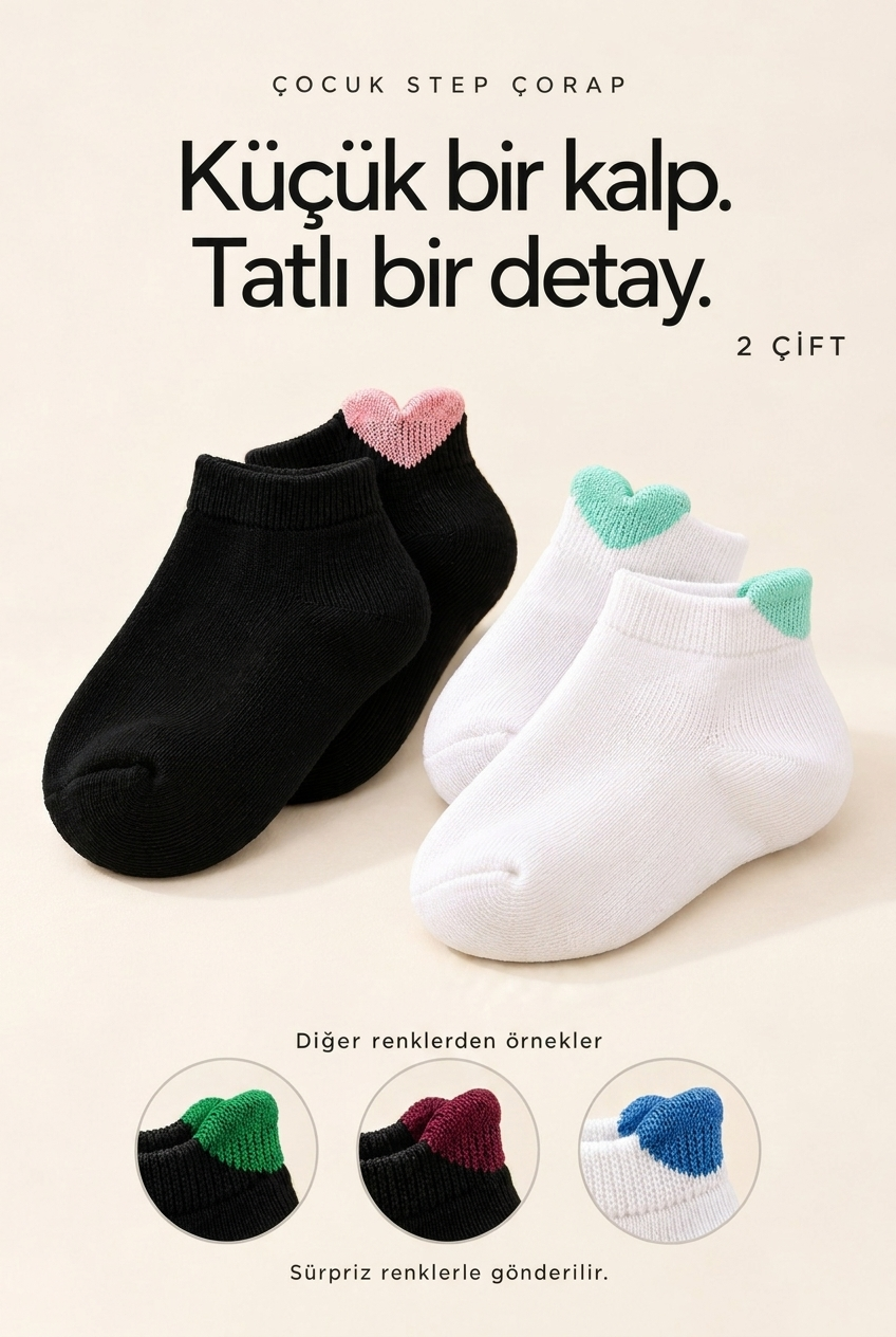 2Pck Chıldren Step Socks Patterned