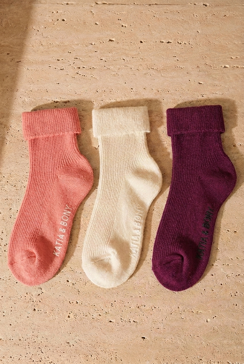 Çocuk 3 lü Paket Soket Çorap Pembe