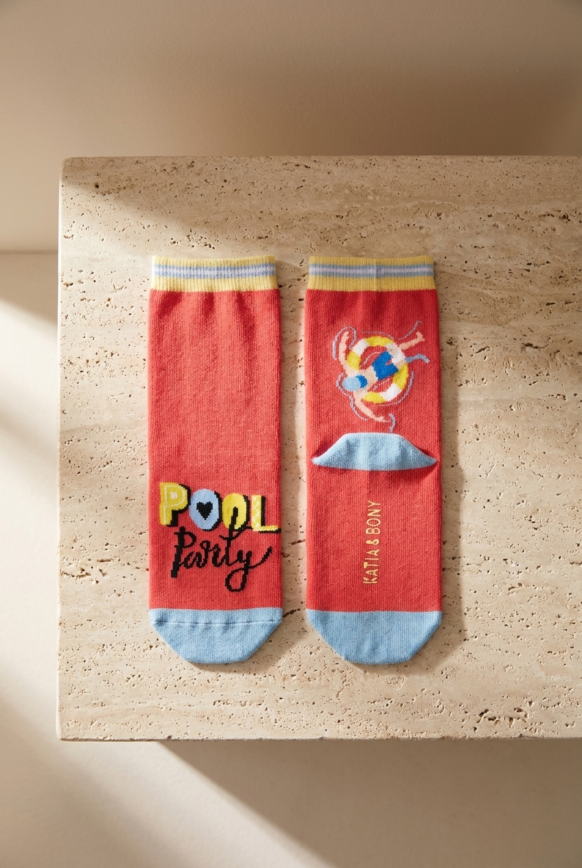 Çocuk 3'lü Pool Part Soket Çorap Desenli