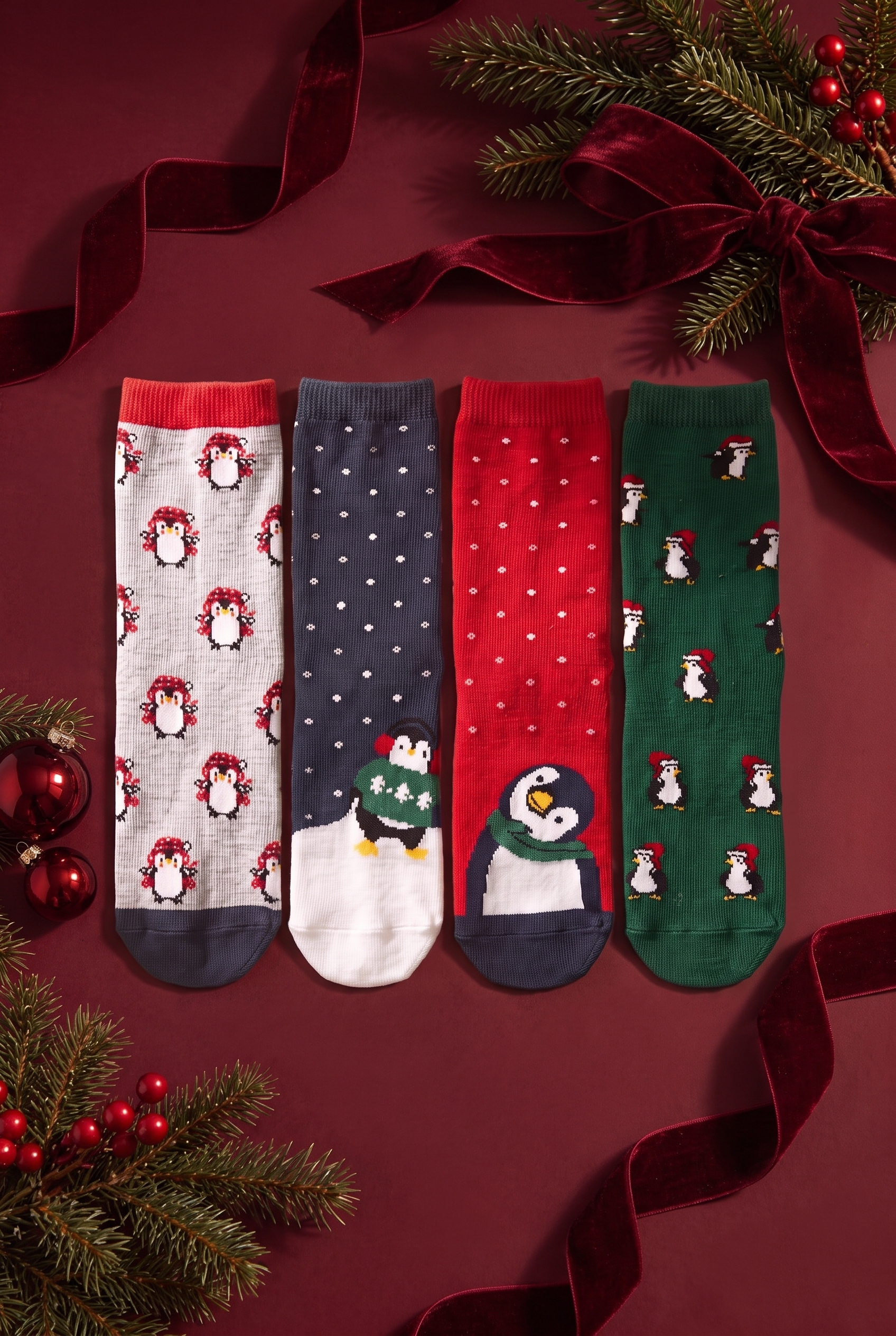 Children's 4-Piece New Year's Themed Socket Socks
