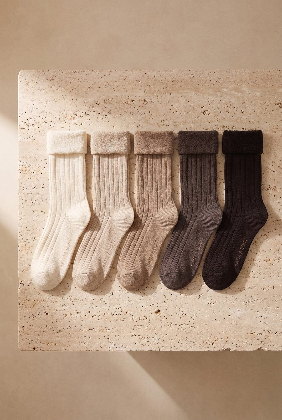 Children's 5-Piece Towel Socks Brown Mix