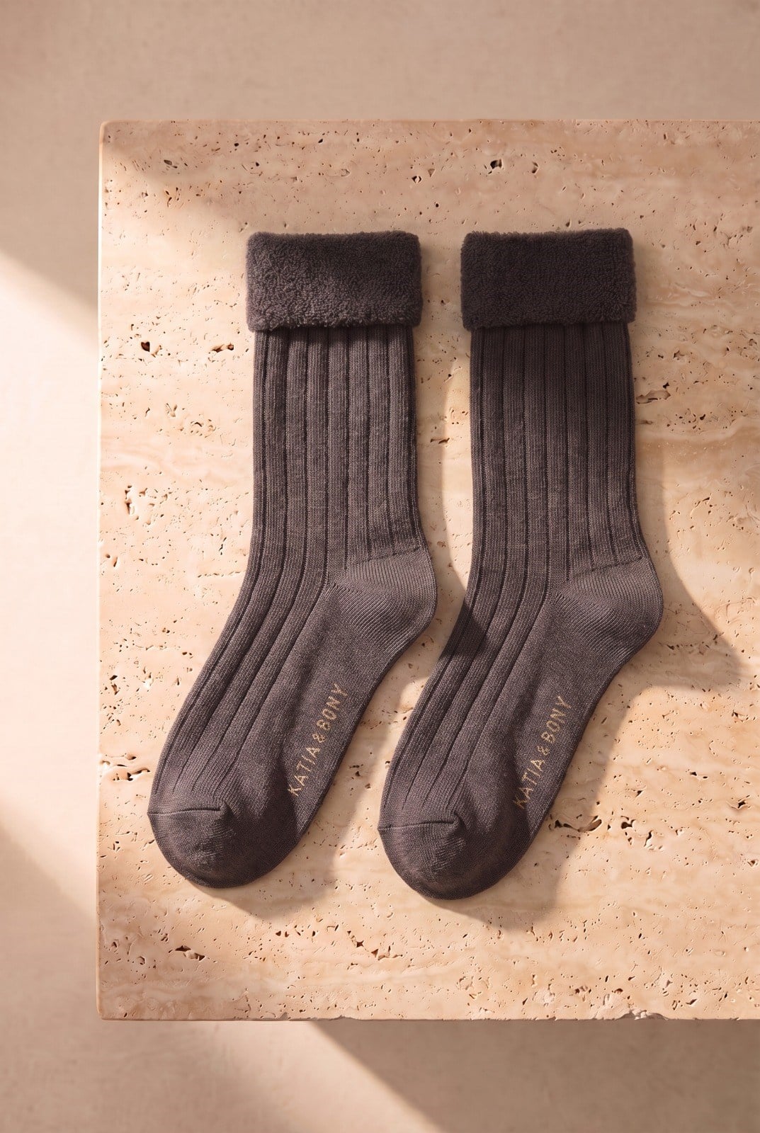 Children's 5-Piece Towel Socks Brown Mix