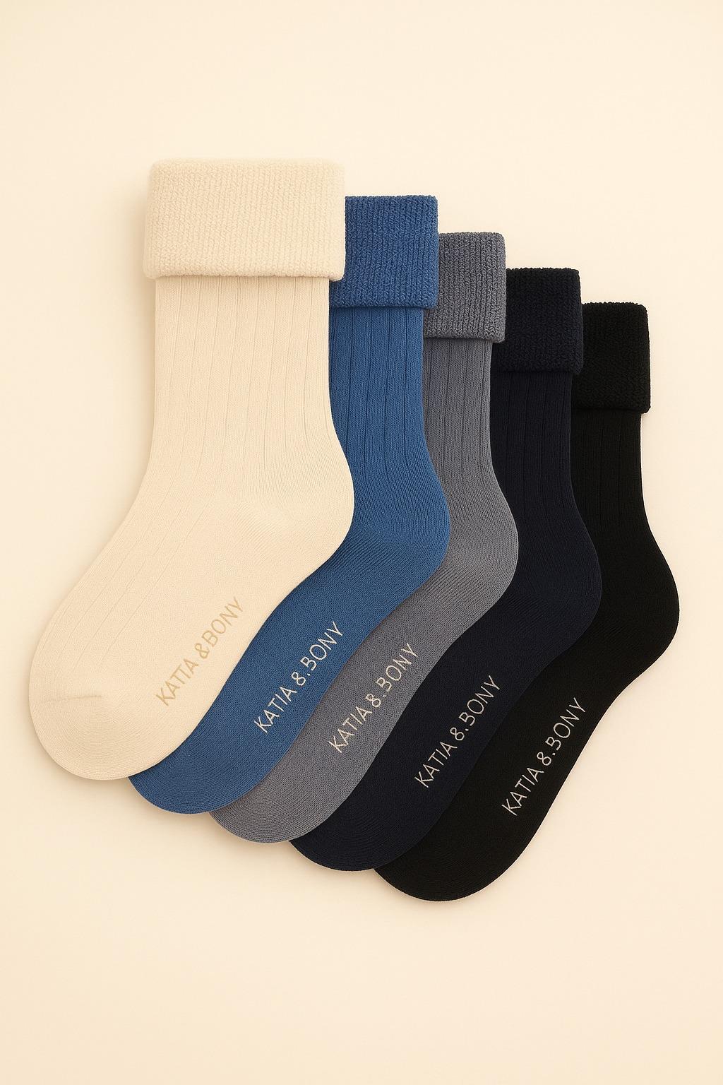 Çocuk 5'li Havlu Soket Çorap Lacivert Mix