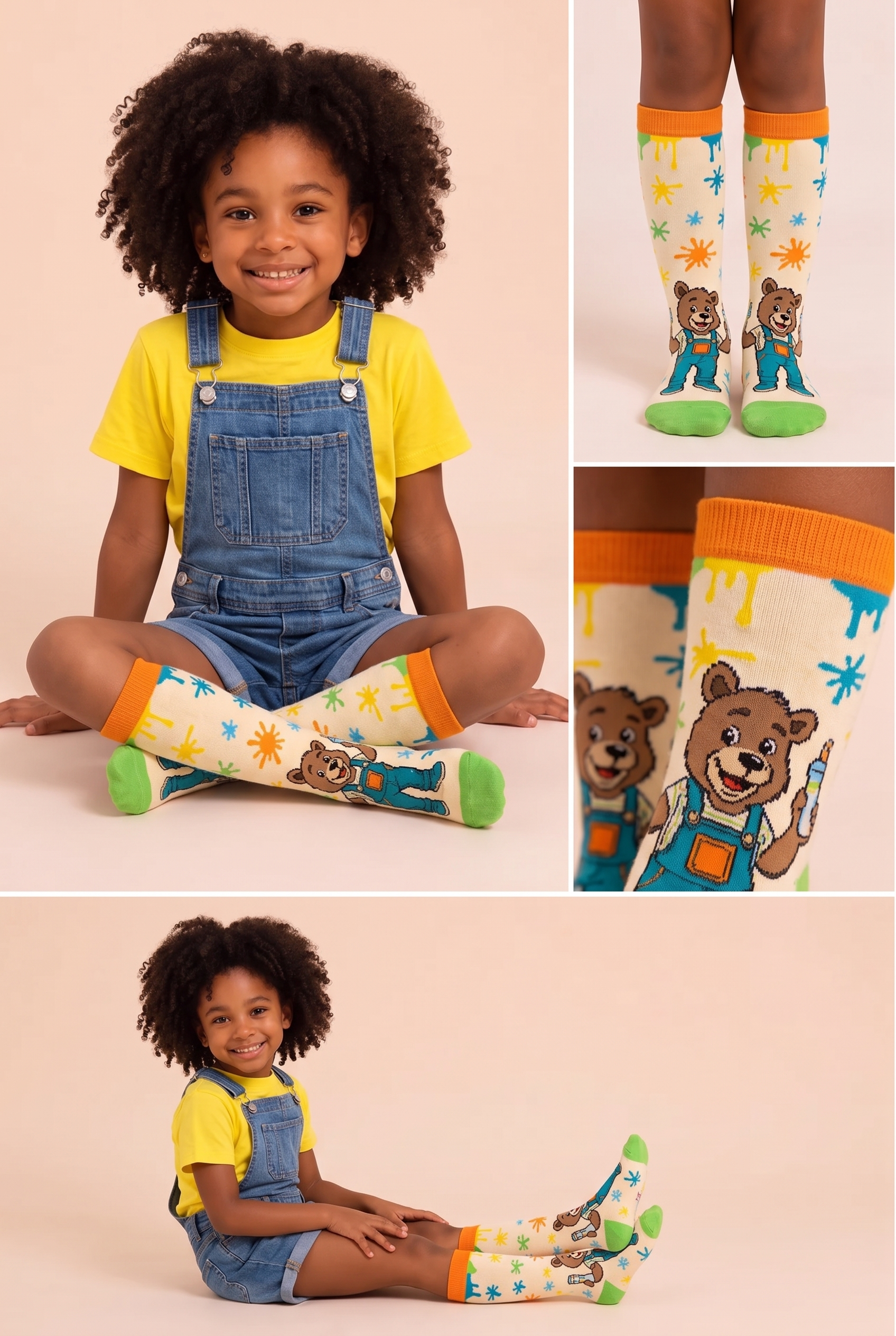 Children's Teddy Bear Knee-High Socks