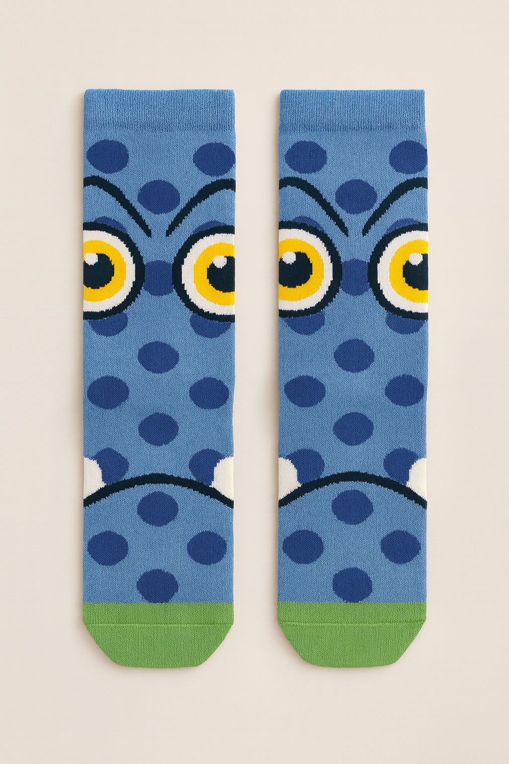 Çocuk Canavar Desenli Dizaltı Çorap Mavi