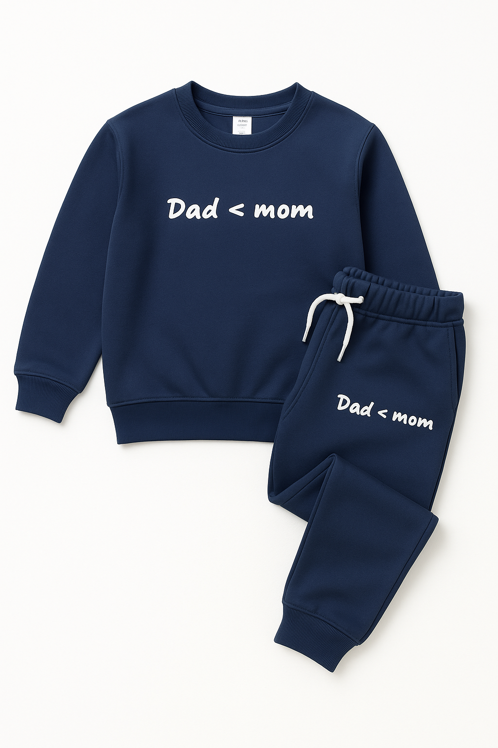 Çocuk Dad Mom Baskılı Pijama Takımı Lacivert 