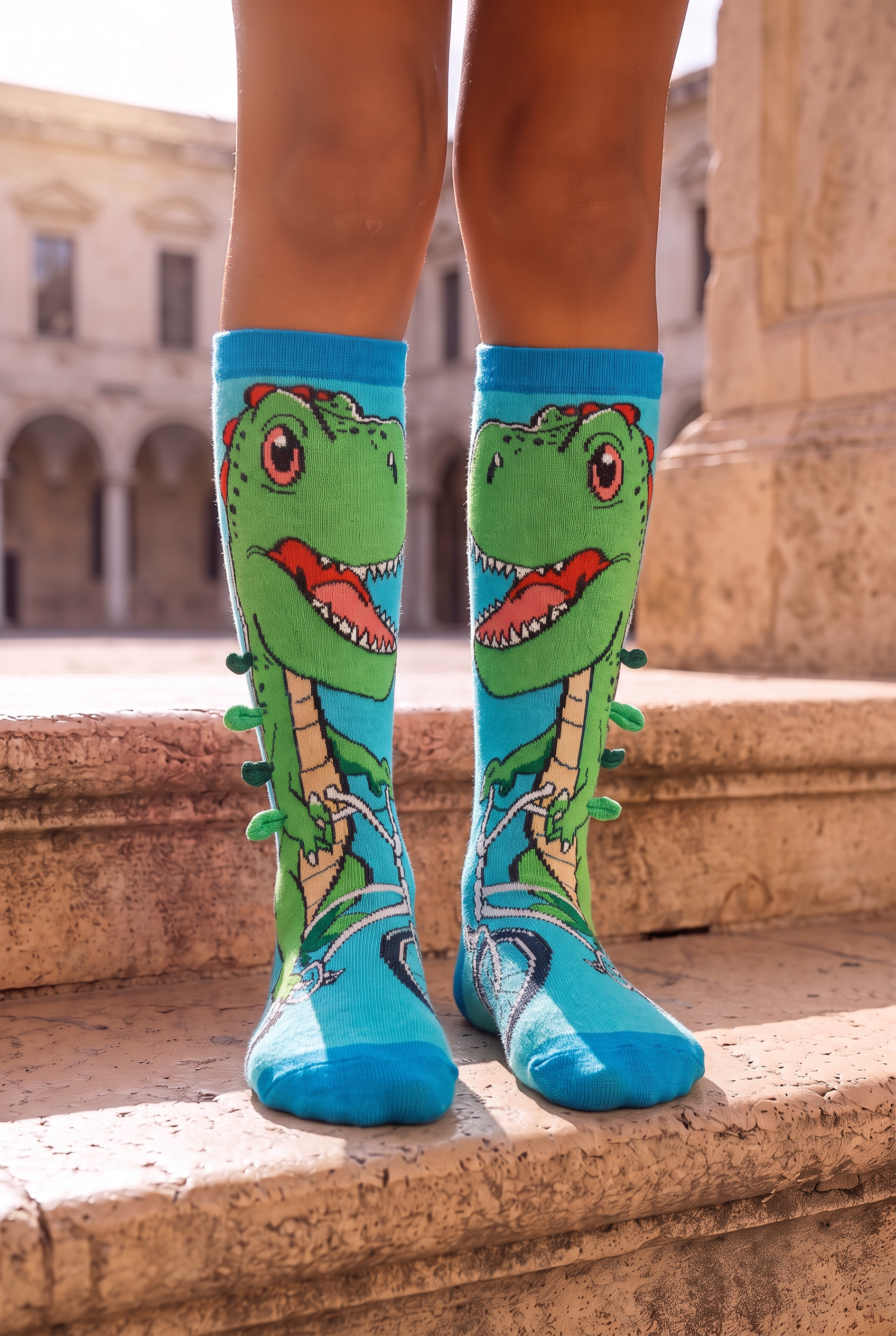 Children's Knee-High Dinosaur Socks
