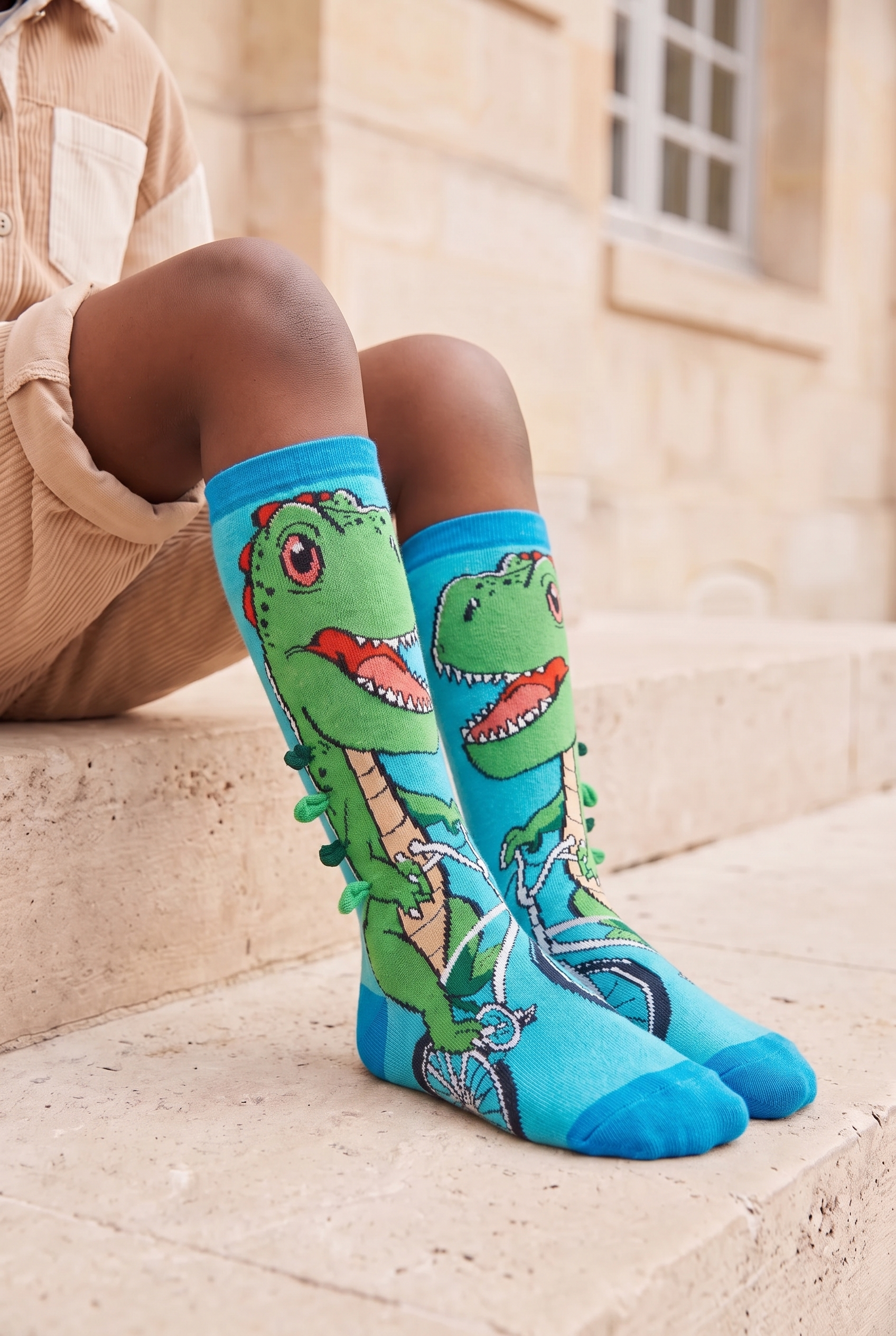 Children's Knee-High Dinosaur Socks