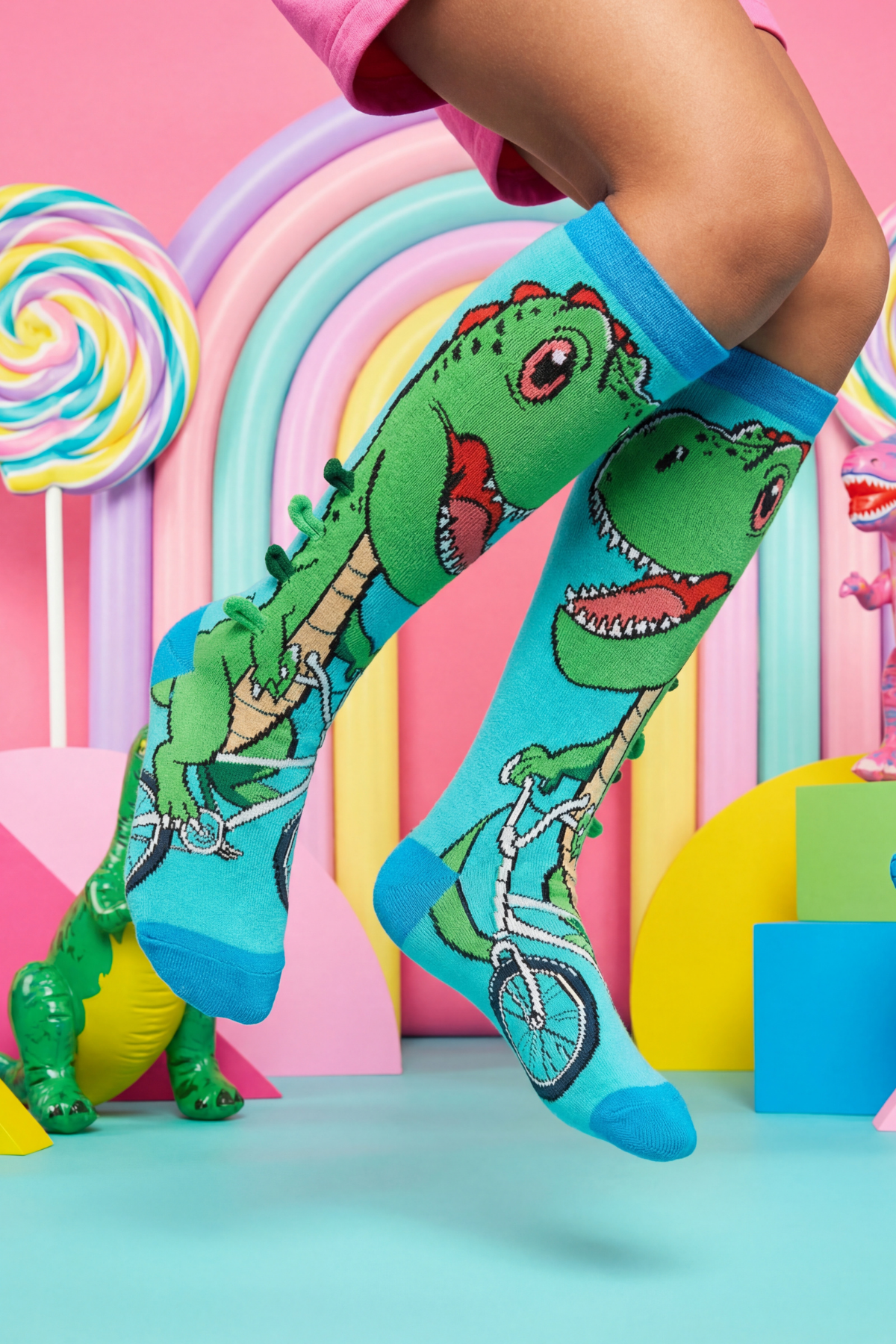 Çocuk Dinozorlu Dizaltı Çorap 