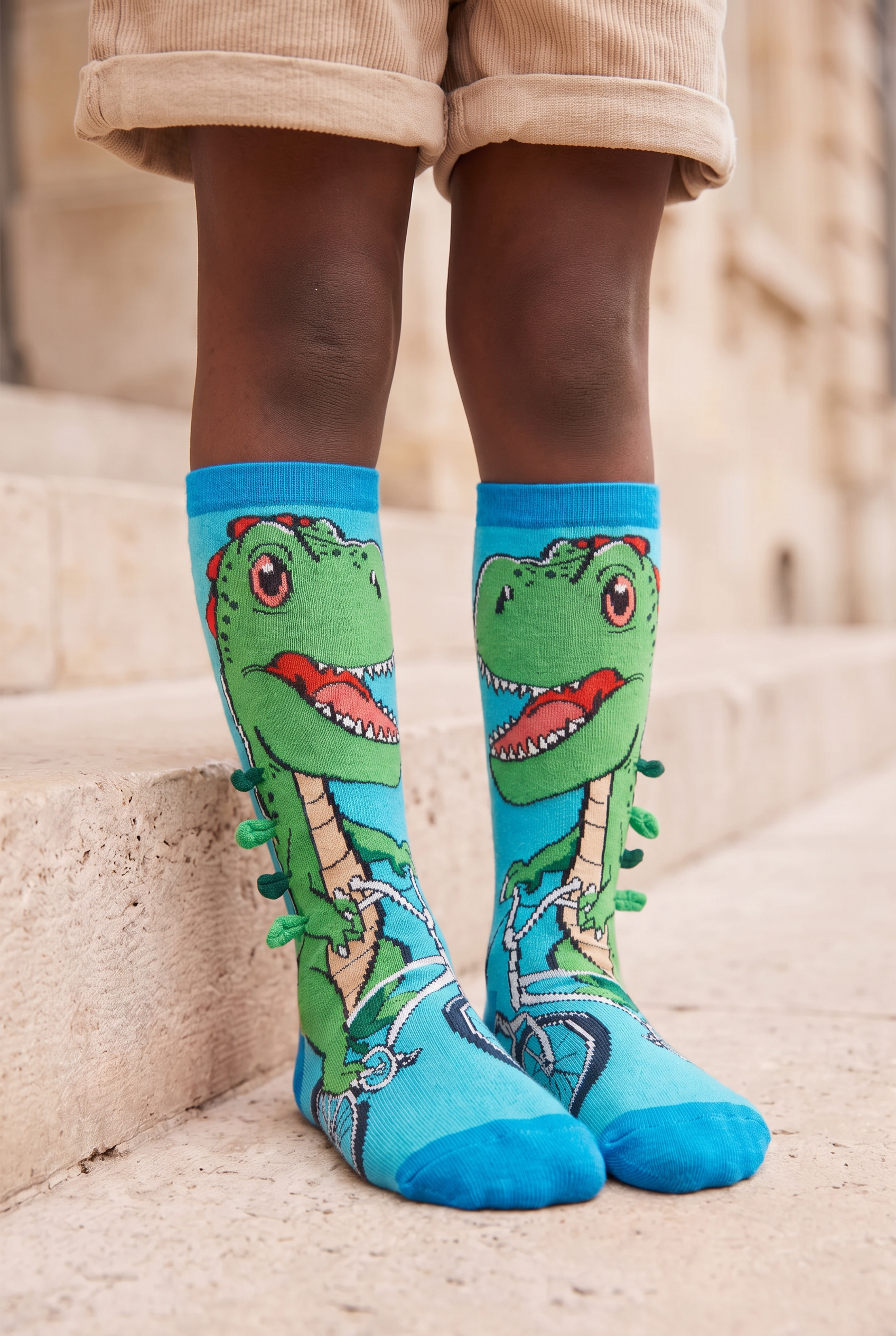 Children's Knee-High Dinosaur Socks