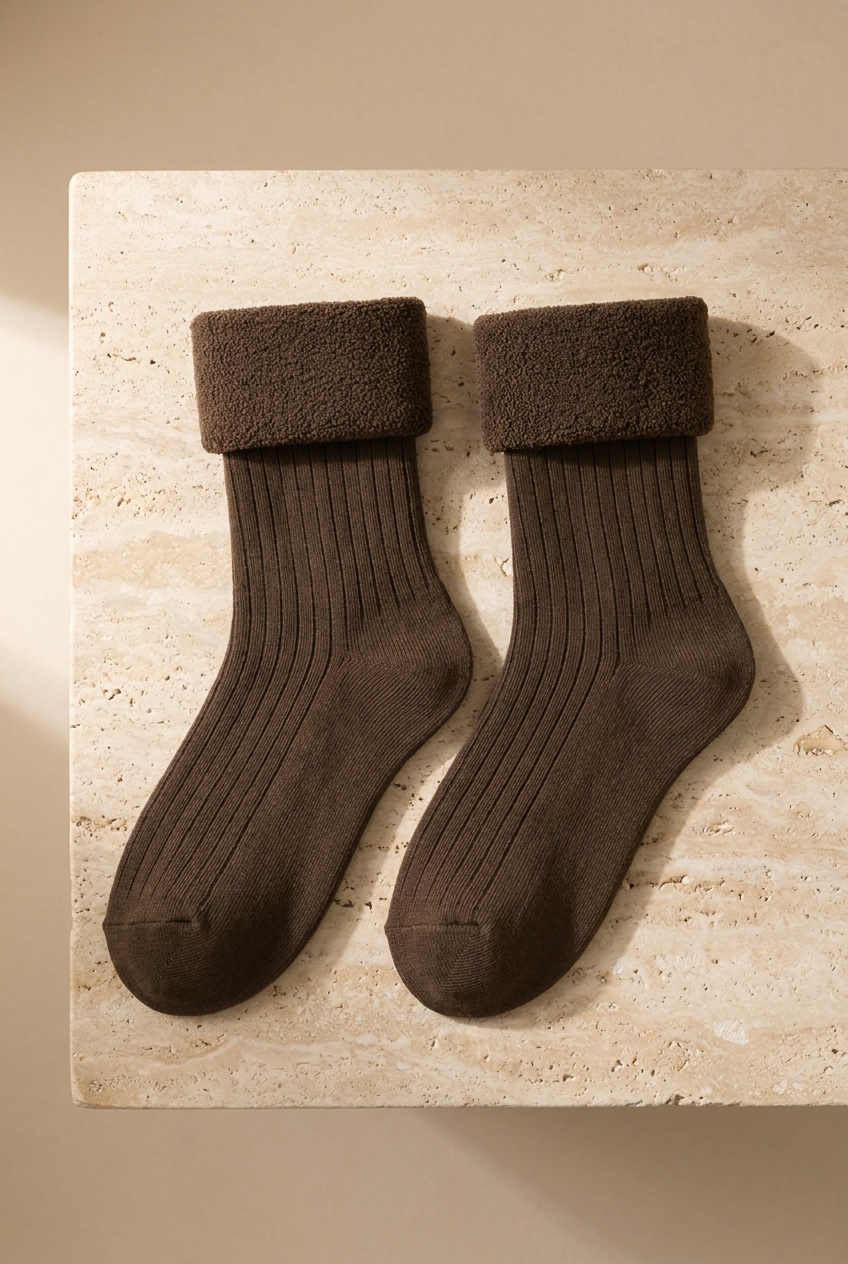 Children's Towel Socks Dark Brown