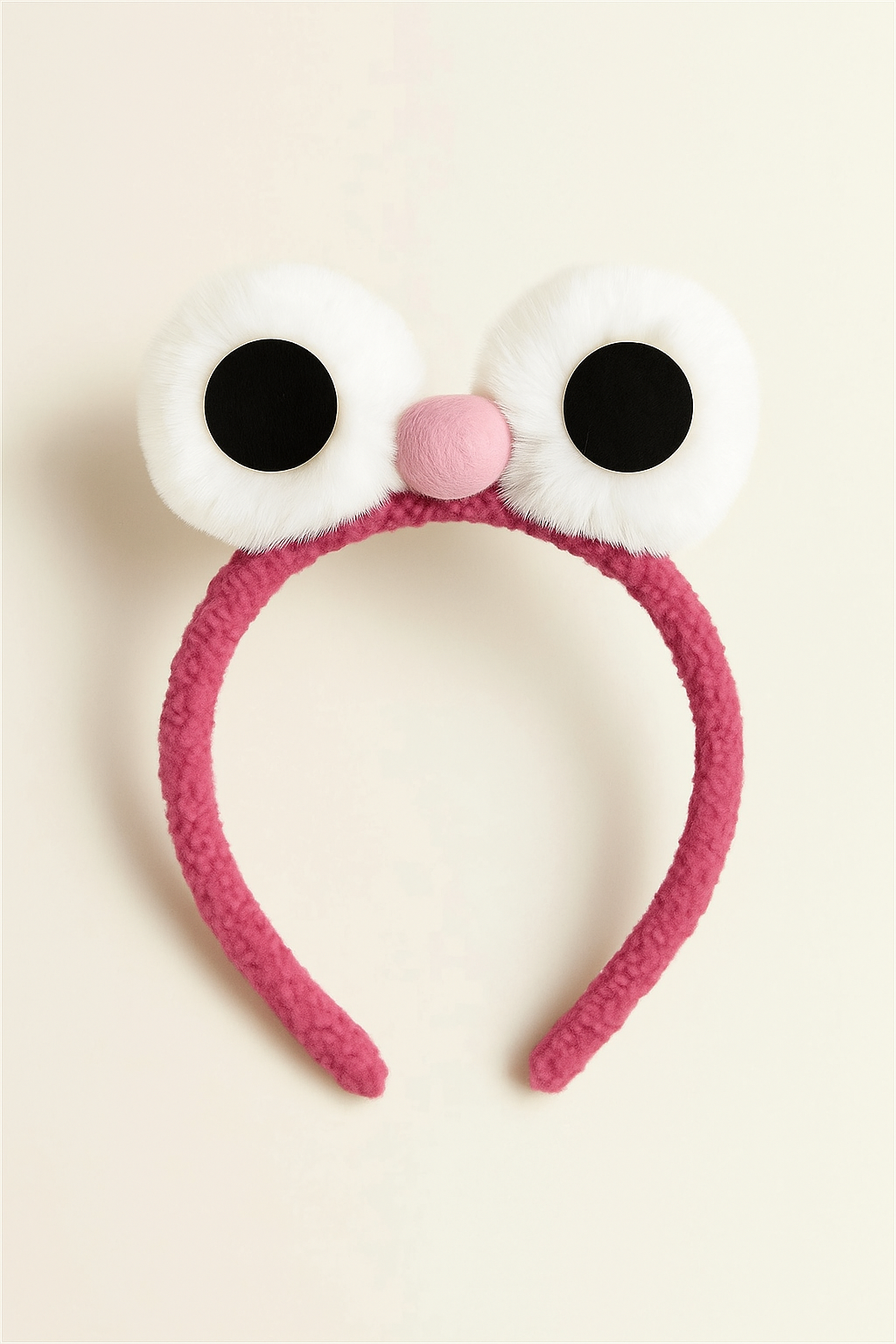 Çocuk Hayvan Gözü Aksesuarlı Taç Koyu Pembe