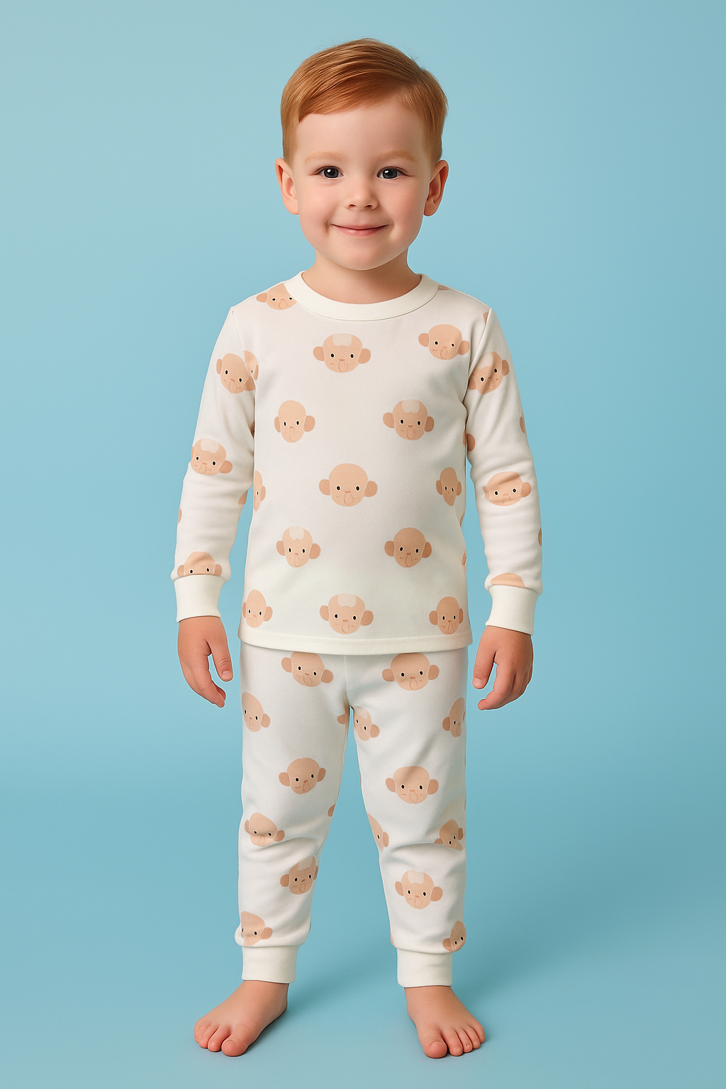 Çocuk Kuzucuk Baskılı Pijama Takımı