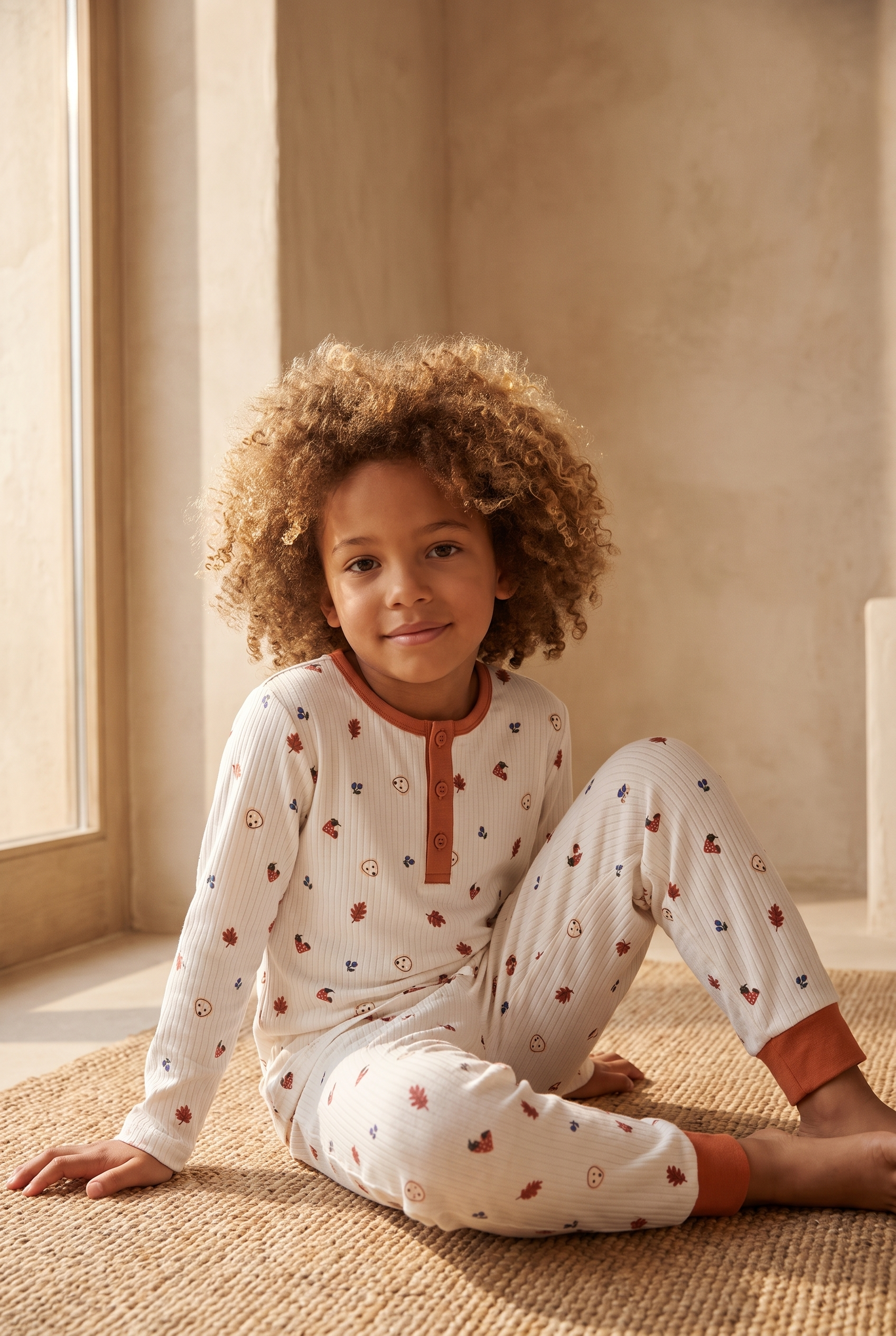 Çocuk Lovely Winter Desenli Ekru Pijama Takımı