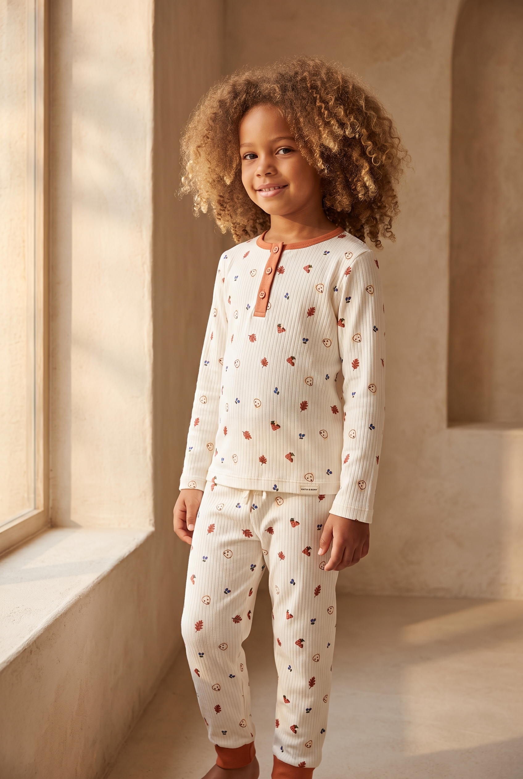 Çocuk Lovely Winter Desenli Ekru Pijama Takımı