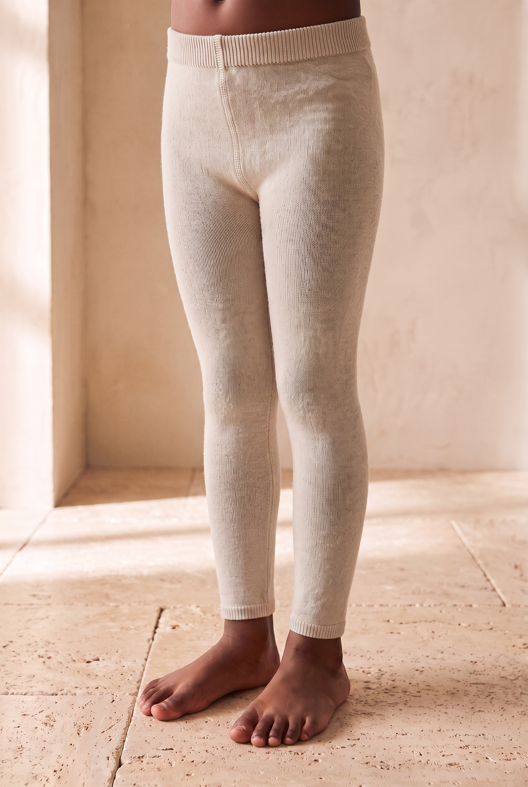 Children's Cotton Tights Beige