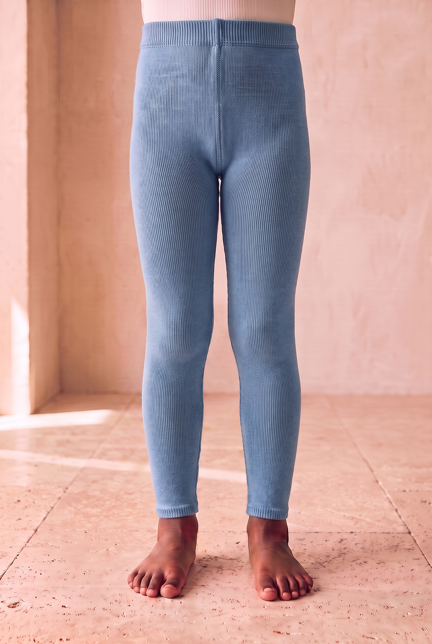 Children's Cotton Tights Blue Melange