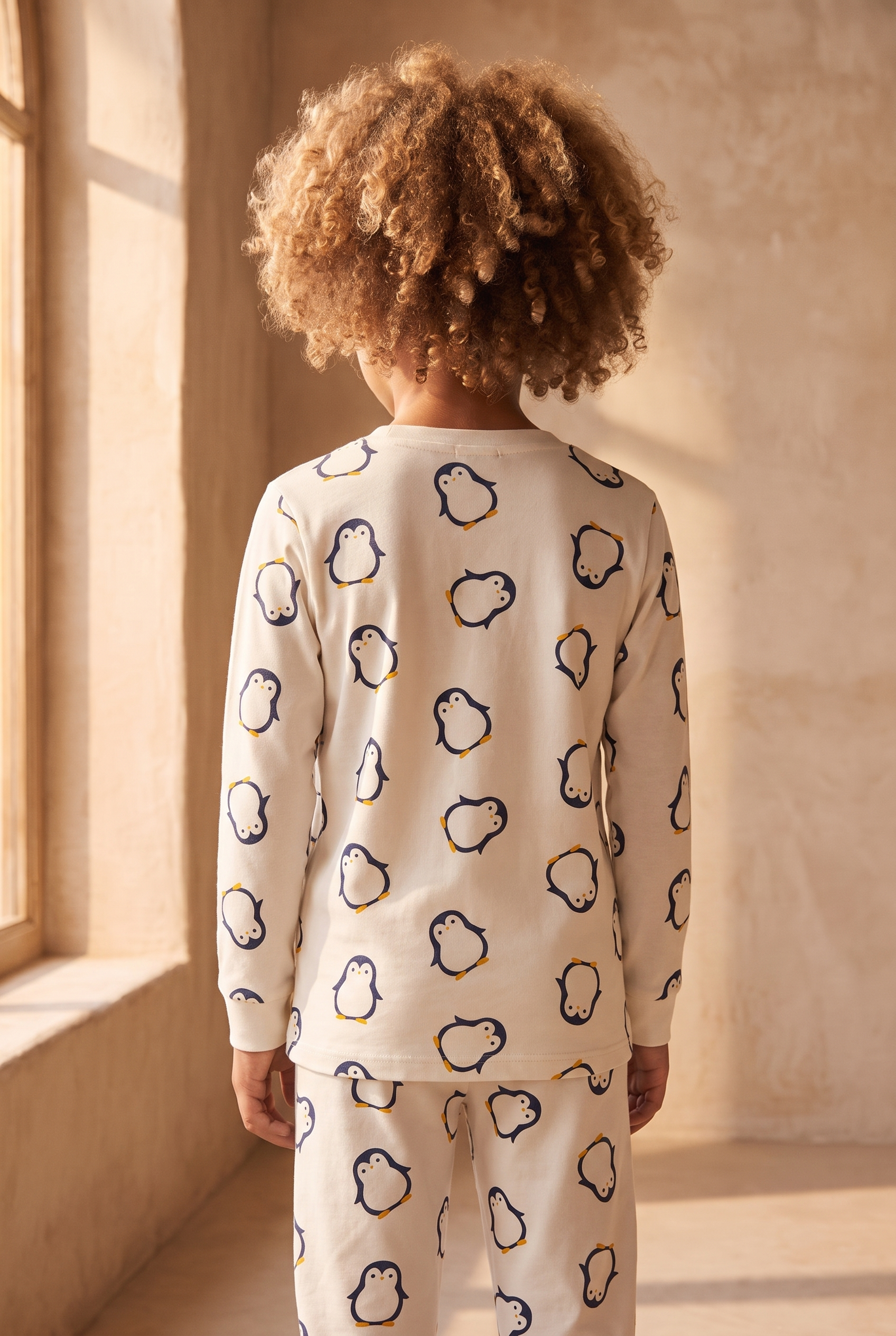 Çocuk Penguen Baskılı Pijama Takımı