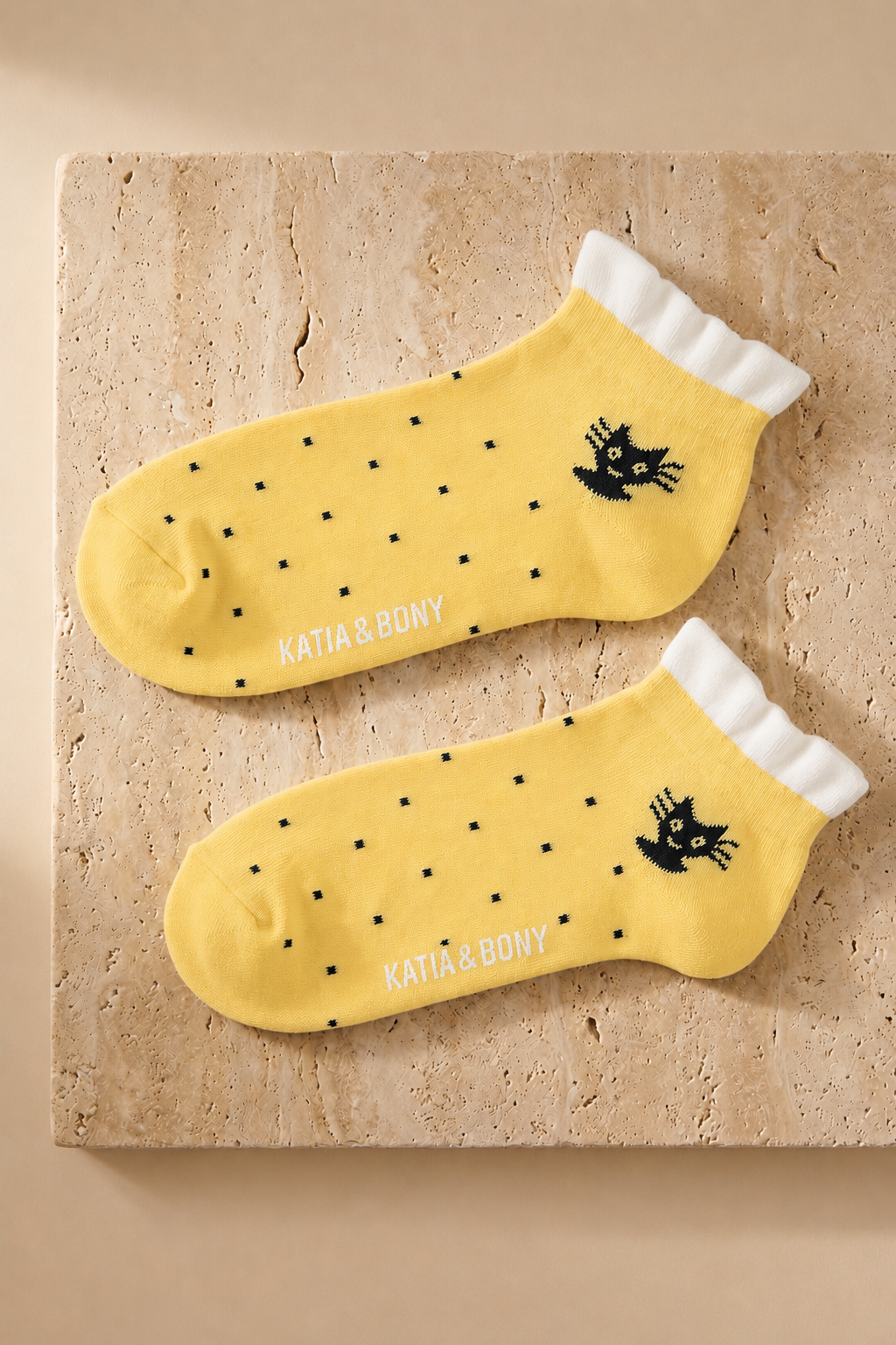 Çocuk  Puantiyeli Step Çorap Sarı