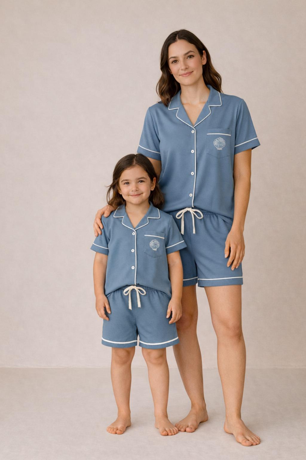 Çocuk Sea La Vie Şortlu Pijama Takımı Mavi