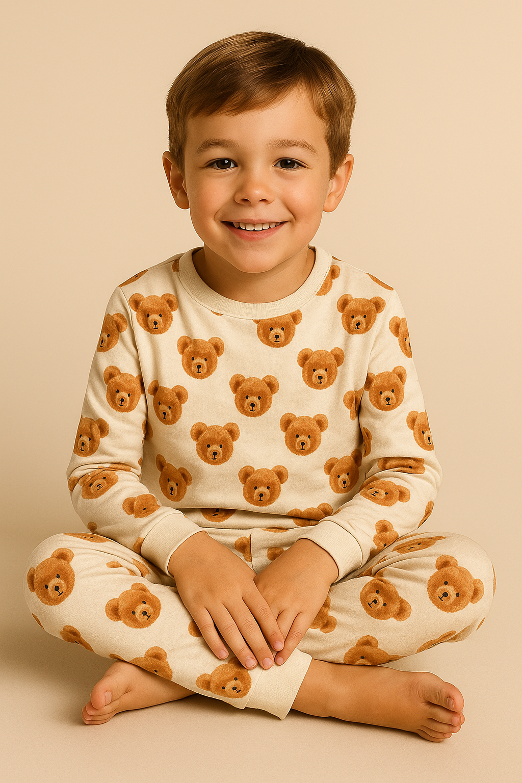 Çocuk Teddy Desenli Pijama Takımı