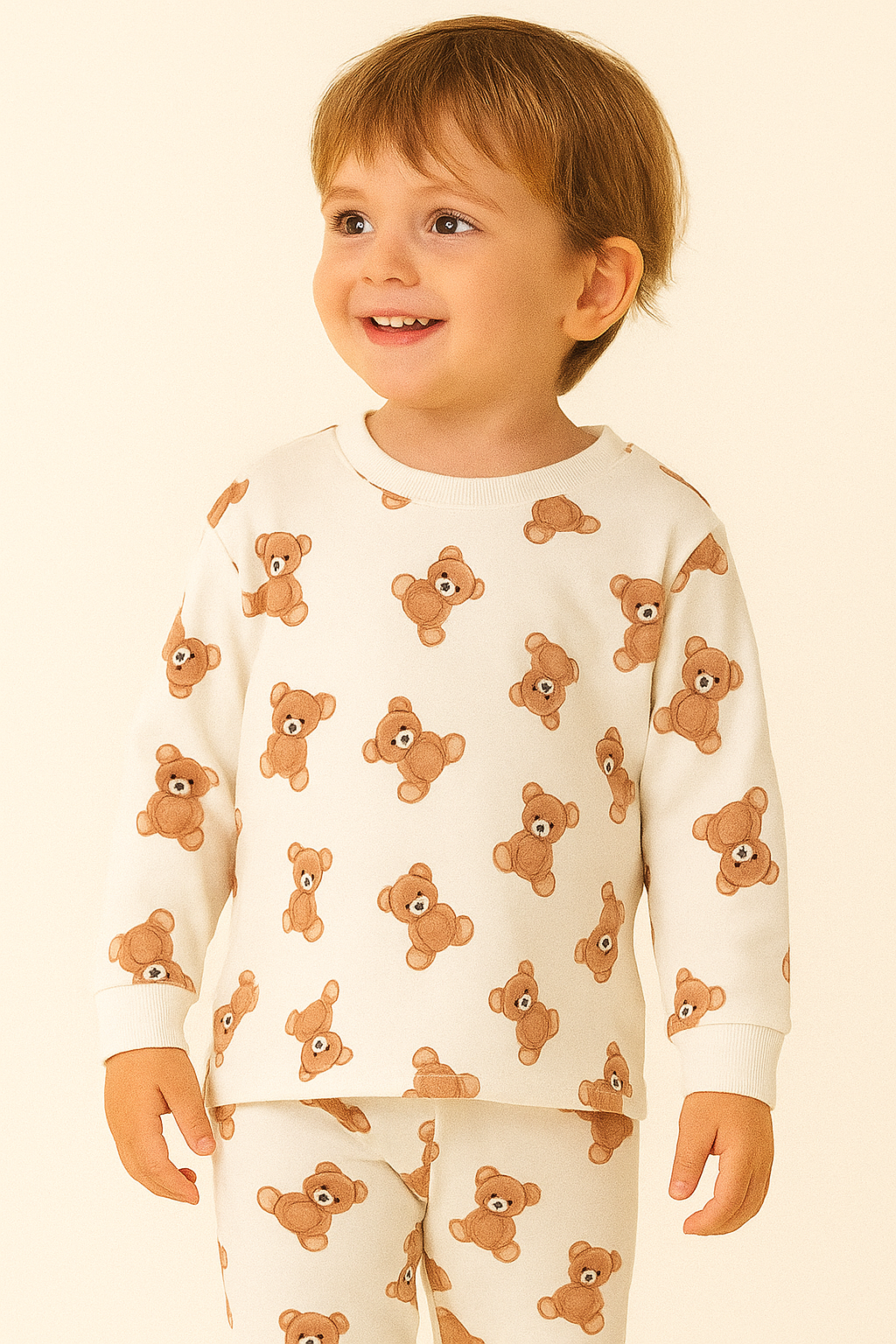 Çocuk Teddy Desenli Pijama Takımı